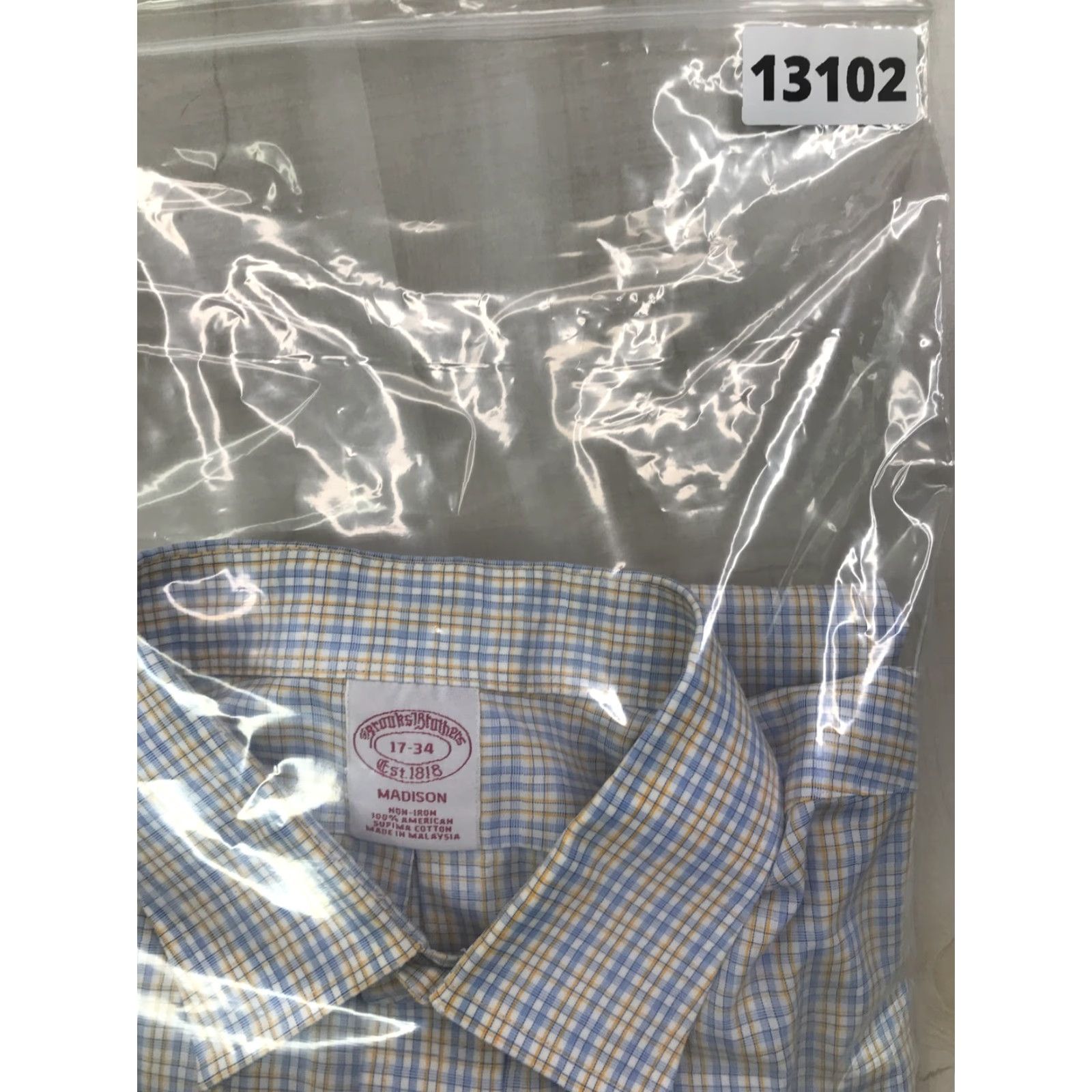 Brooks Brothers Brooks Brothers Madison Non Iron 100% Cotton Plaid Oxford Mens Dress Shirt XL Multicolor Regular 17-34 Men Size 46R - 8 Thumbnail
