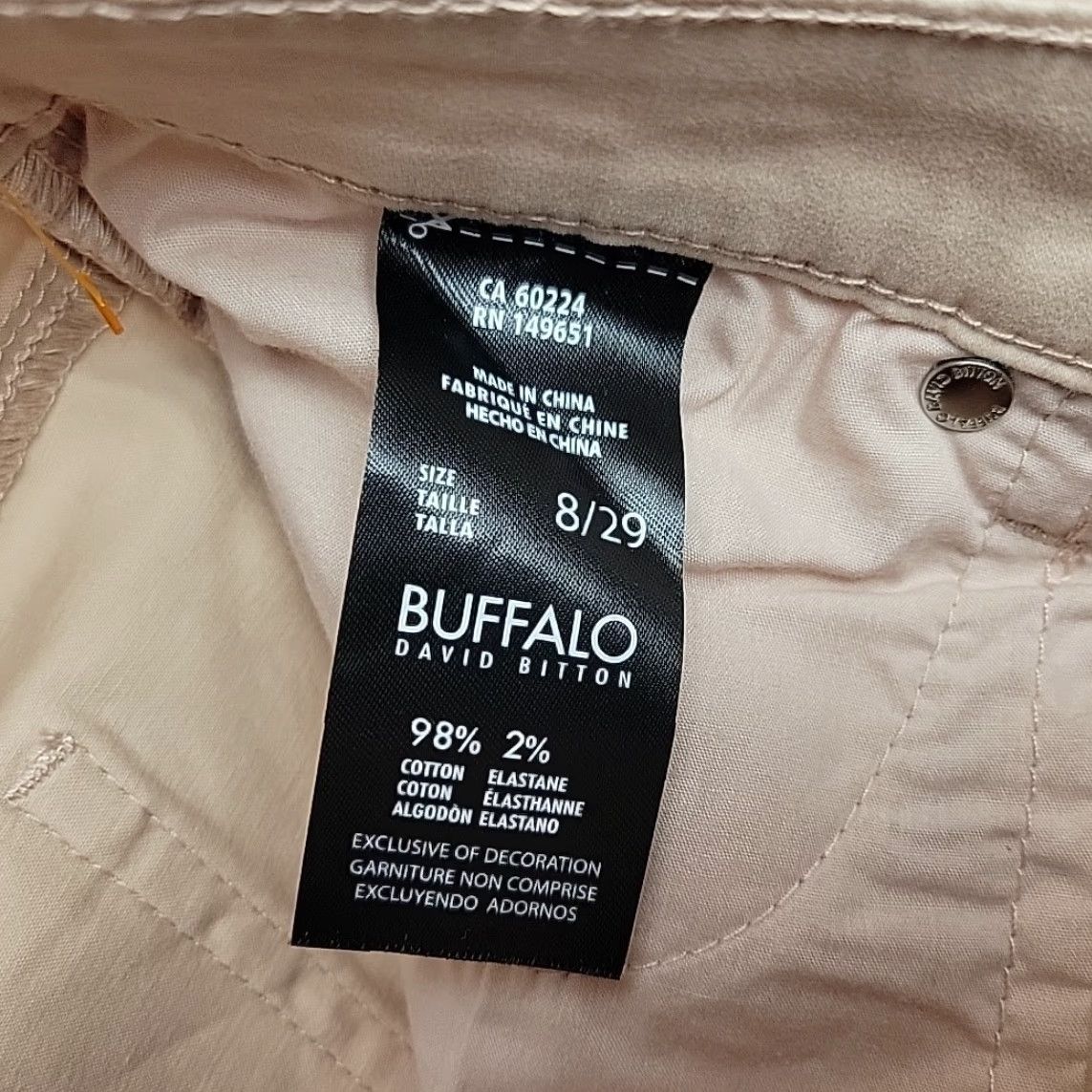 Buffalo David Bitton Buffal David Bitton Pants Women 8 29 Peach Stretch Skinny Ankle Grazer Chino Size 30" / US 8 / IT 44 - 5 Thumbnail