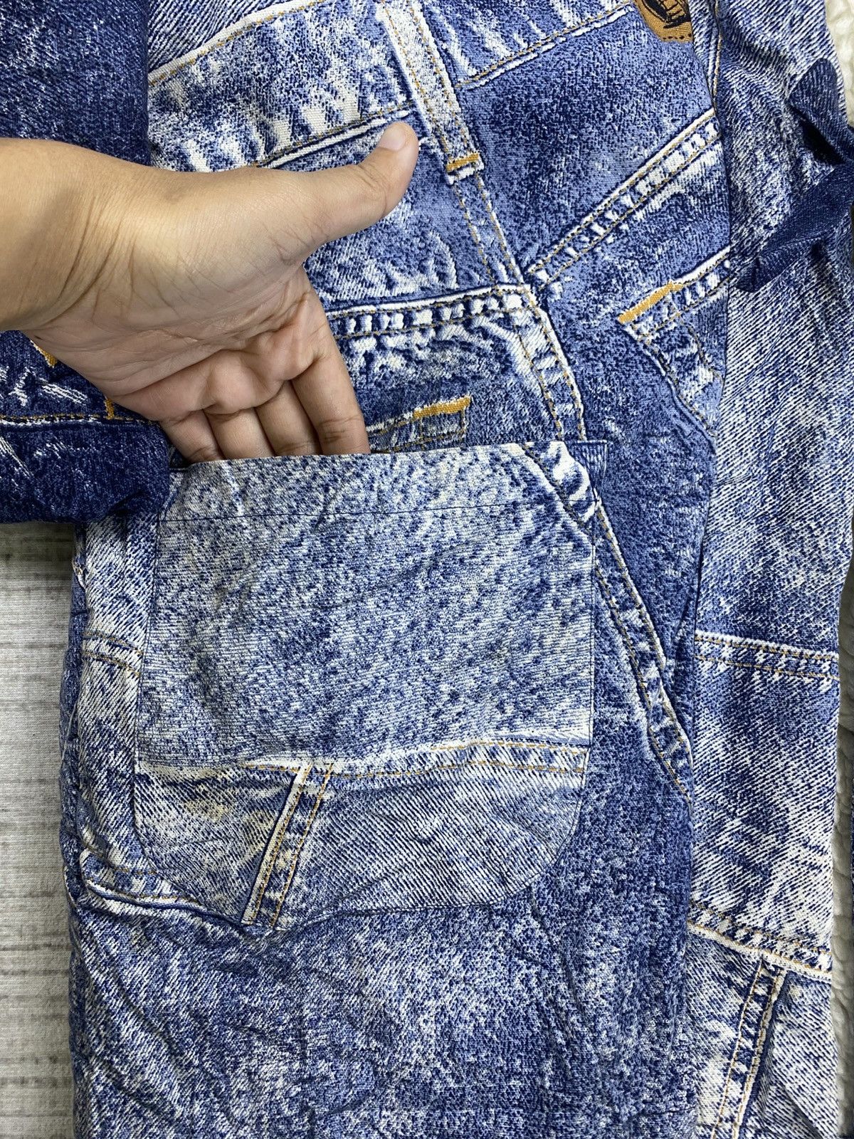 Japanese Brand × Vintage Vintage James Dean Kimono Patchwork Denim Style Jacket Size US M / EU 48-50 / 2 - 8 Thumbnail