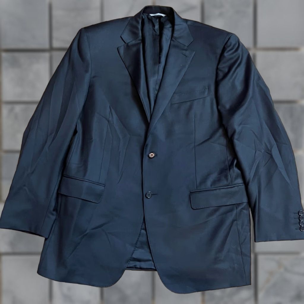 Canali Canali Jacket Blazer Coat Mens 54 Black Wool Made in Italy US 44 Suit Coat Size 44R - 1 Thumbnail