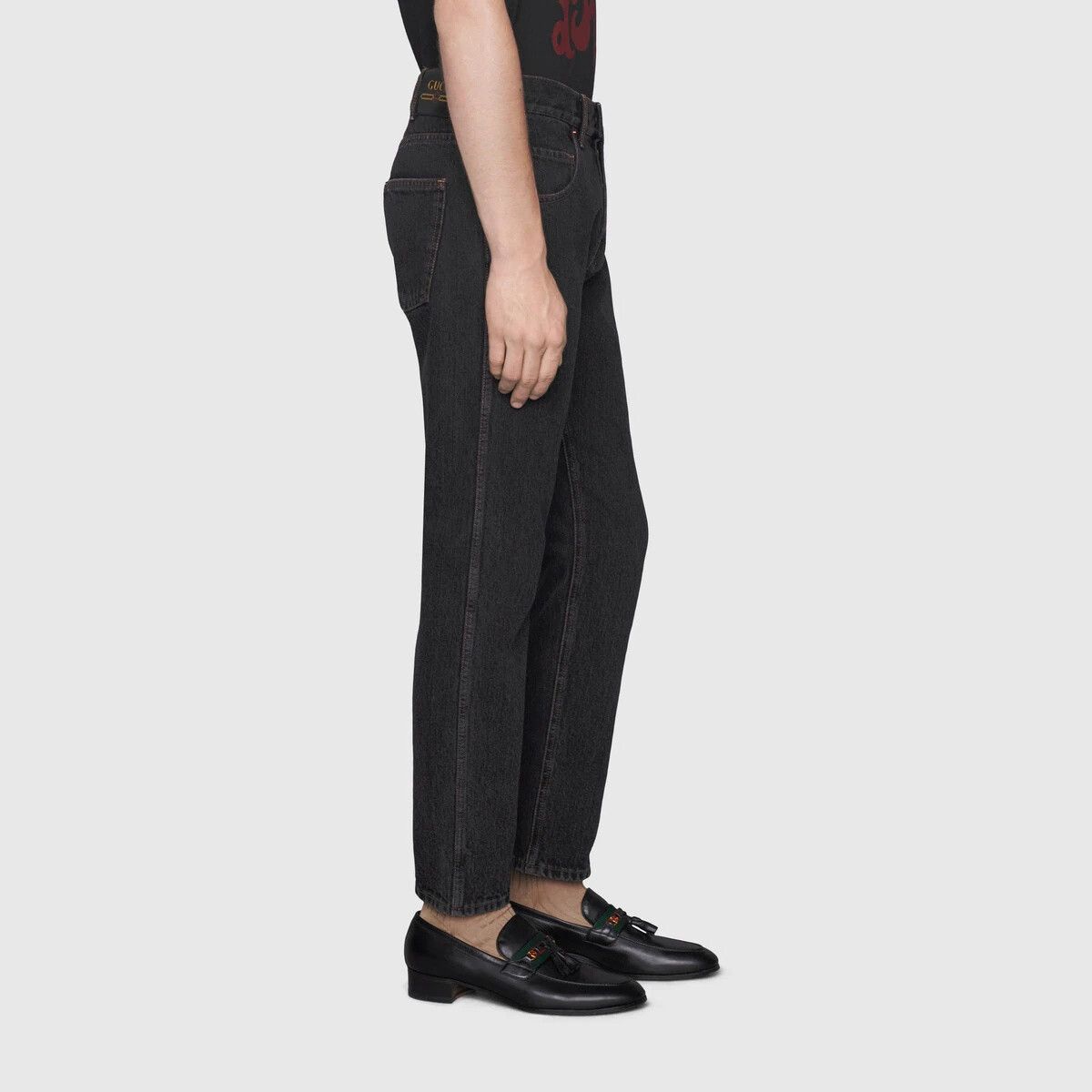 Gucci o1mt1gz0725 Tapered Eco Stonewashed Denim Pant in Black Size US 40 / EU 56 - 4 Thumbnail