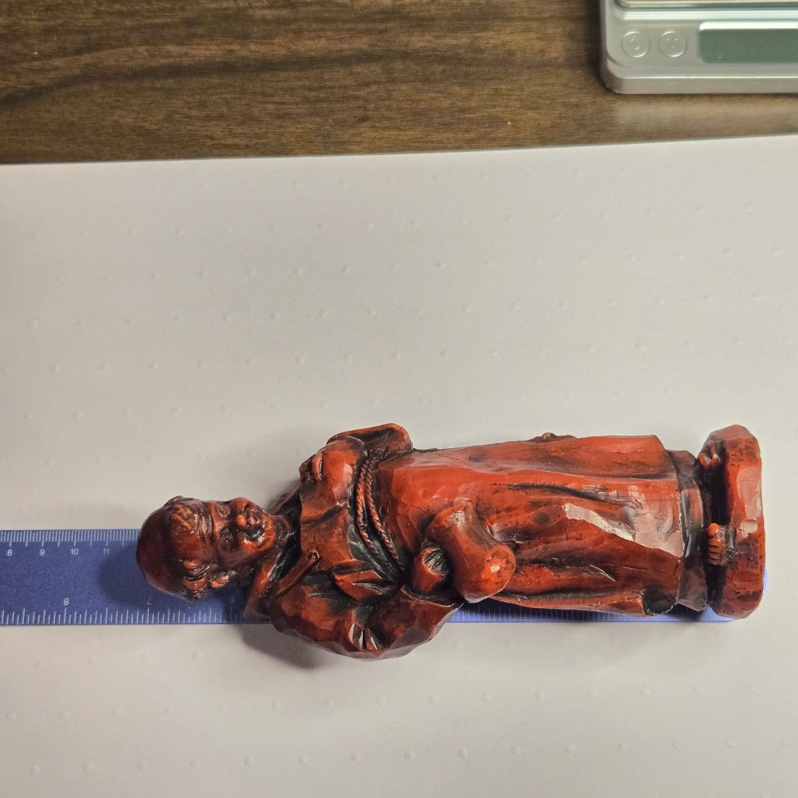 Vintage Vintage Hand-Carved Monk Folk Art Figurine - Red Patinated Size ONE SIZE - 9 Thumbnail