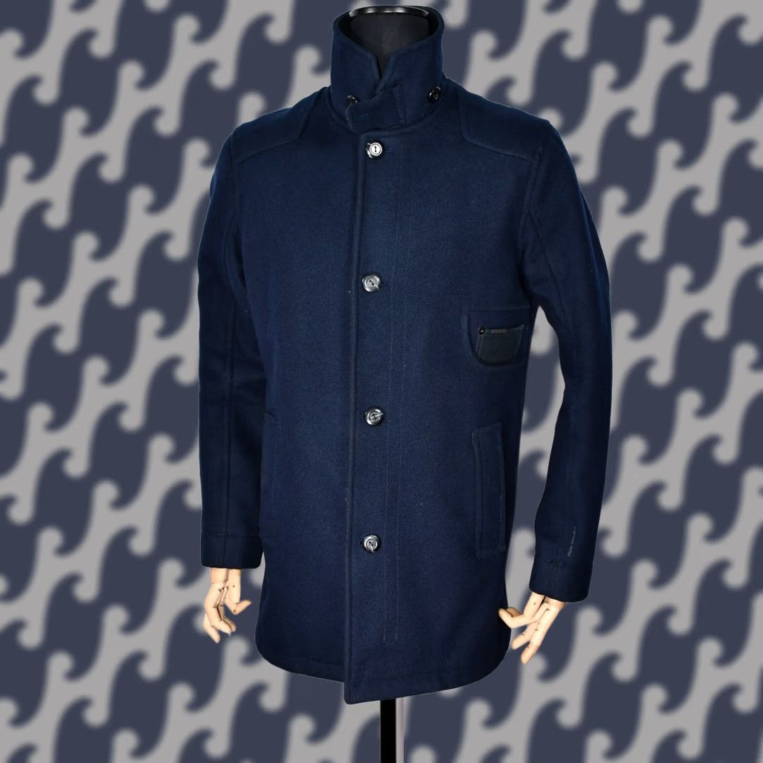 G-Star G-Star Radar Garber Coat Jacket Trench Wool Blue Button XL Coat Mens Regular Wool Blue XL G-Star Radar Garber Coat Jacket Trench Wool Blue Button XL Size US XL / EU 56 / 4 - 1 Thumbnail