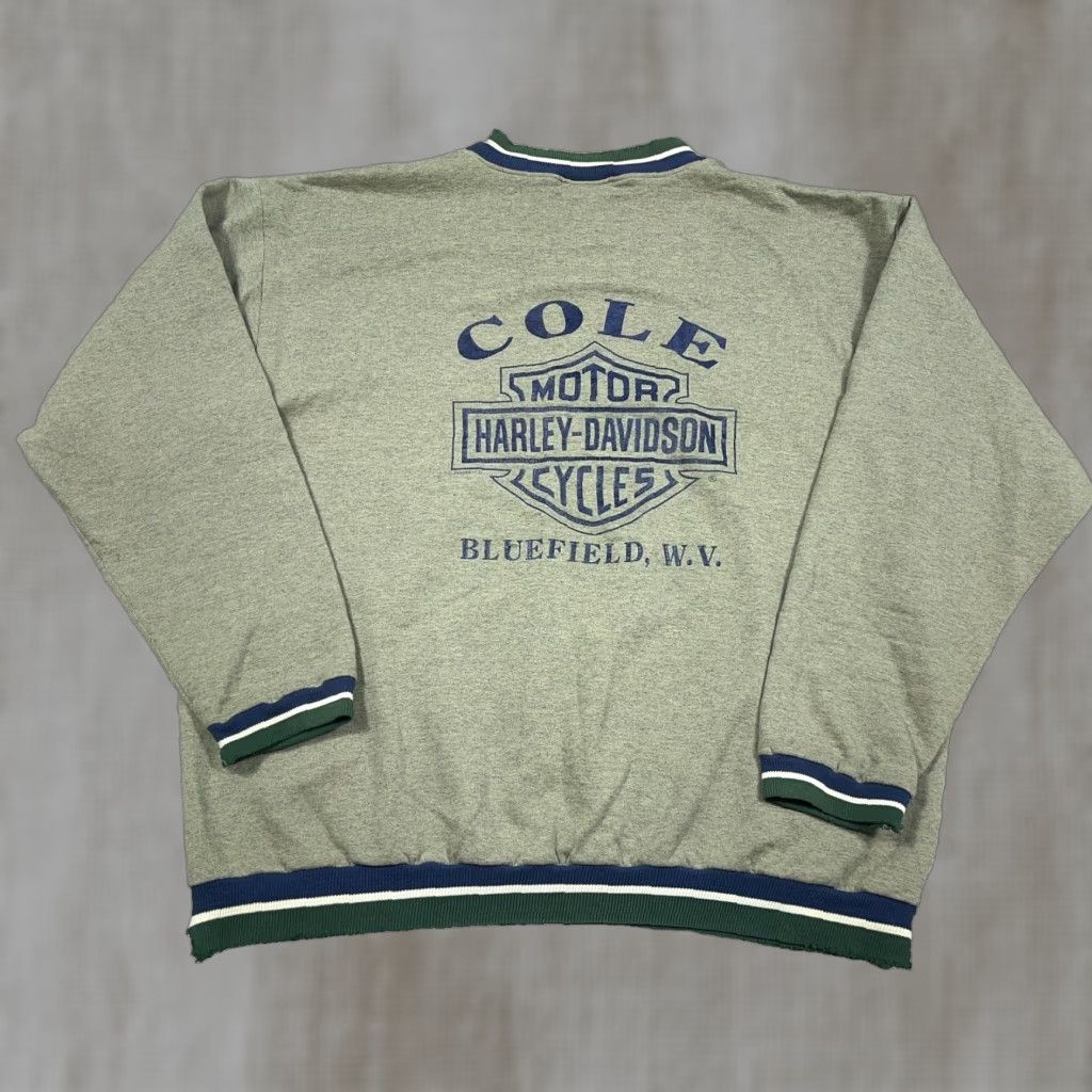 Harley Davidson VINTAGE Harley-Davidson Sweatshirt Men XL Green Crewneck 90s USA Ringer Size US XL / EU 56 / 4 - 1 Thumbnail