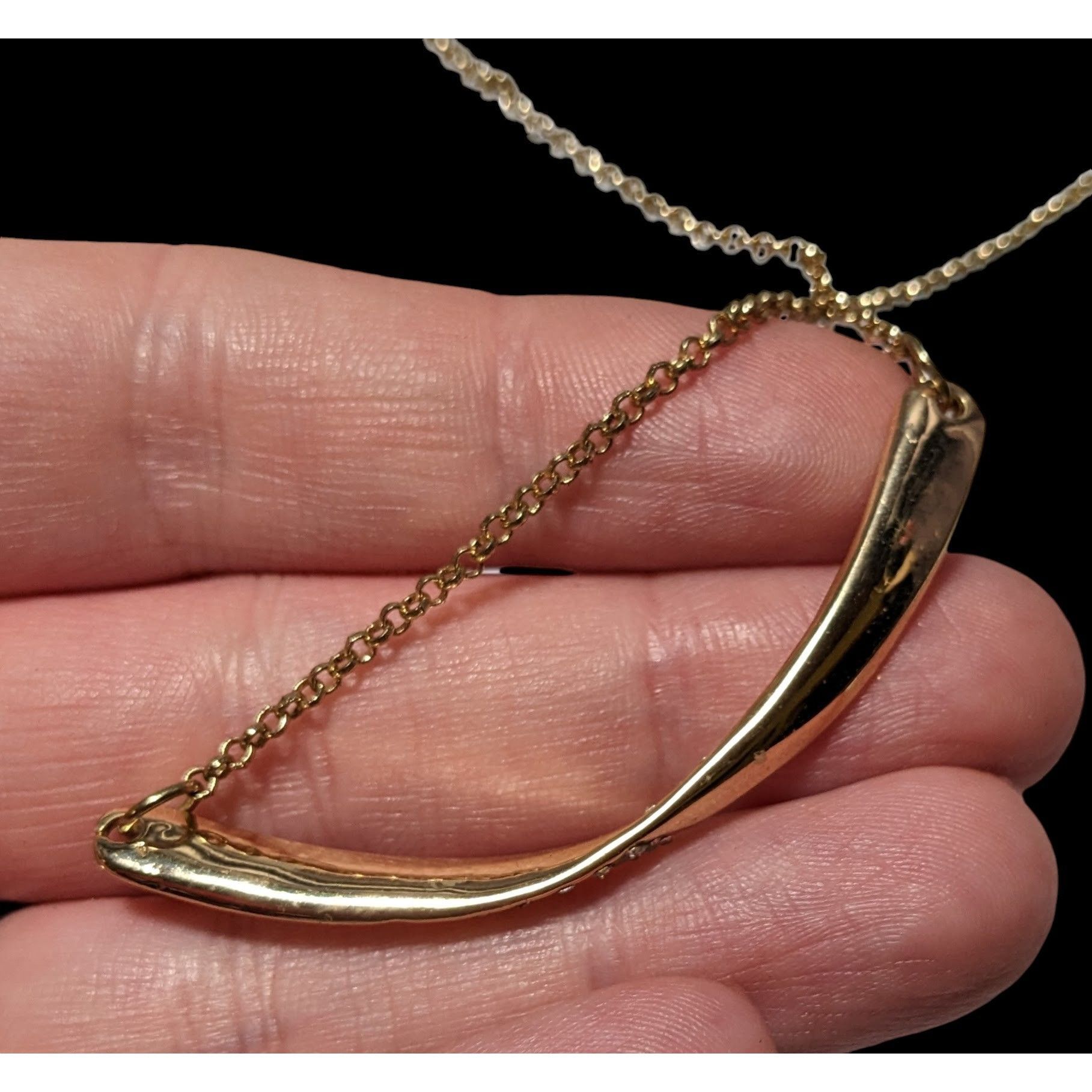 Other Sparkly Glam Gold Rhinestone Twisted Bar Necklace Size ONE SIZE - 7 Thumbnail