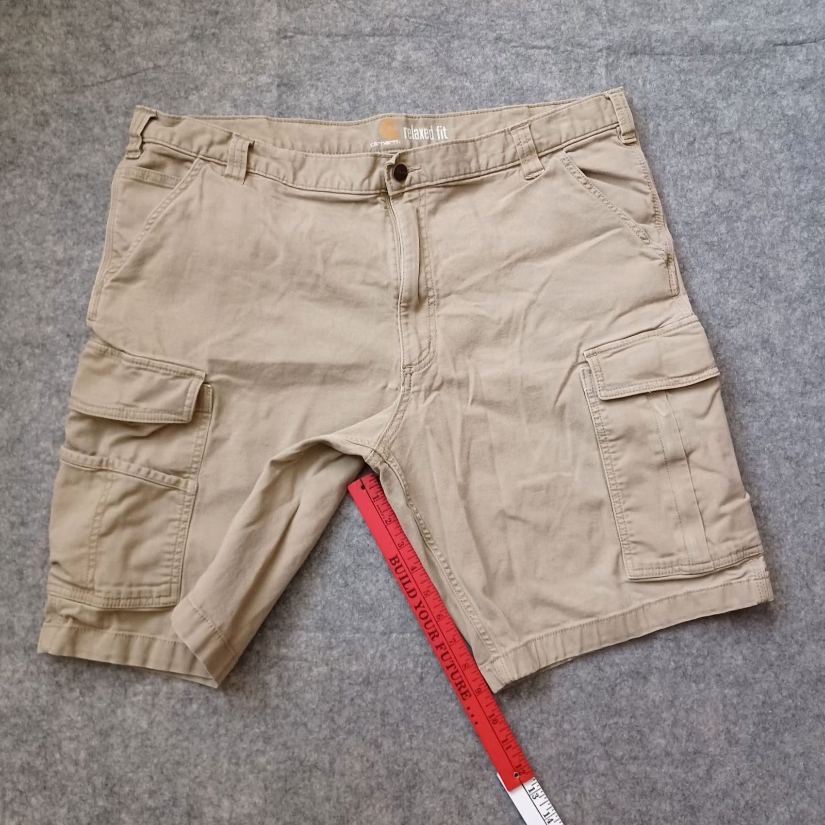 Carhartt Carhartt Cargo Shorts Mens 42 Beige Relaxed Fit Pockets Hiking Button Outdoor Cargo Shorts Beige Mens 42 Classic Outdoor Carhartt Cargo Shorts Size US 42 / EU 58 - 4 Thumbnail