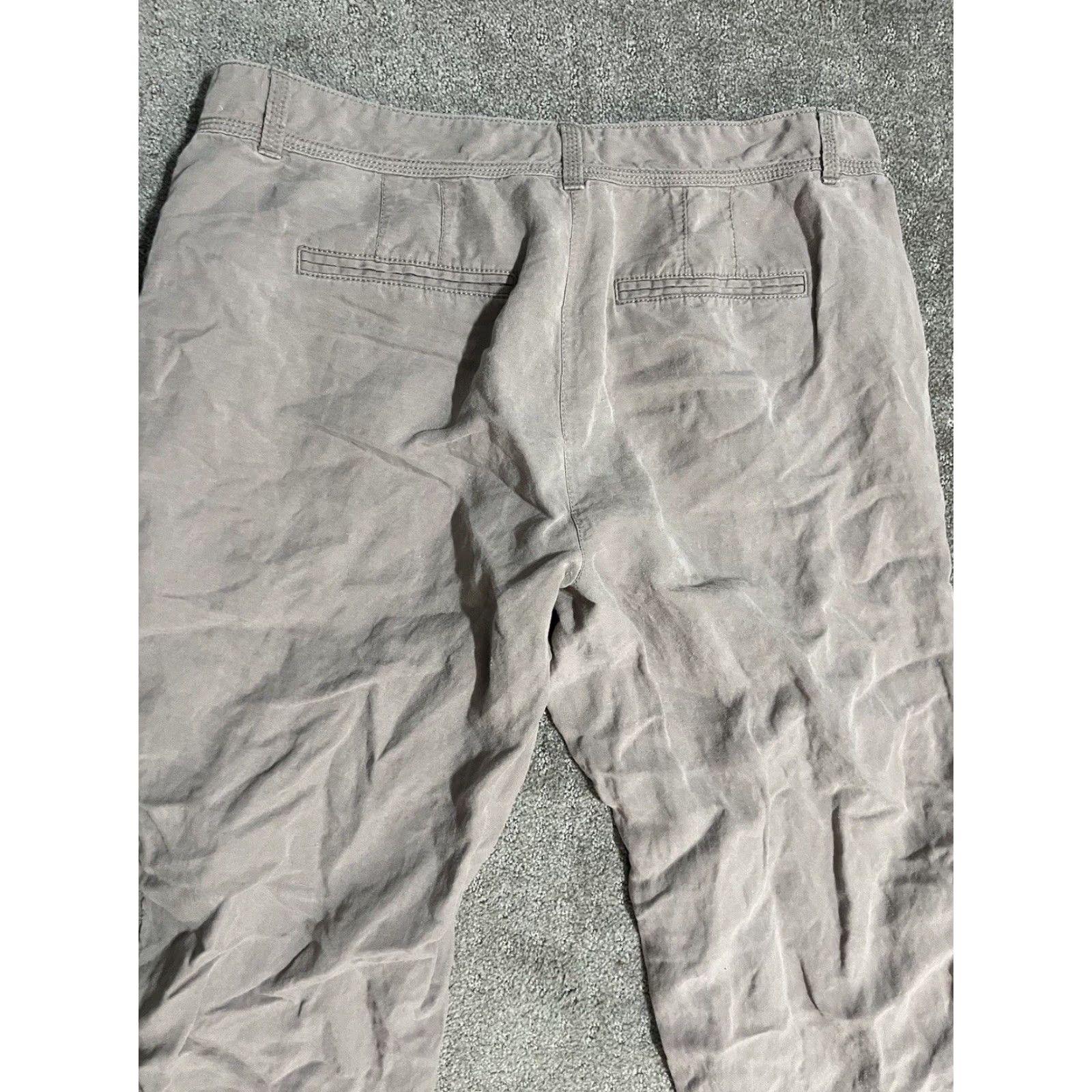 Ann Taylor VINTAGE Ann Taylor Loft Pants Womens Size 12 Ankle Linen Lyocell Gray Casual Travel Size 34" / US 12 / IT 48 - 2 Thumbnail