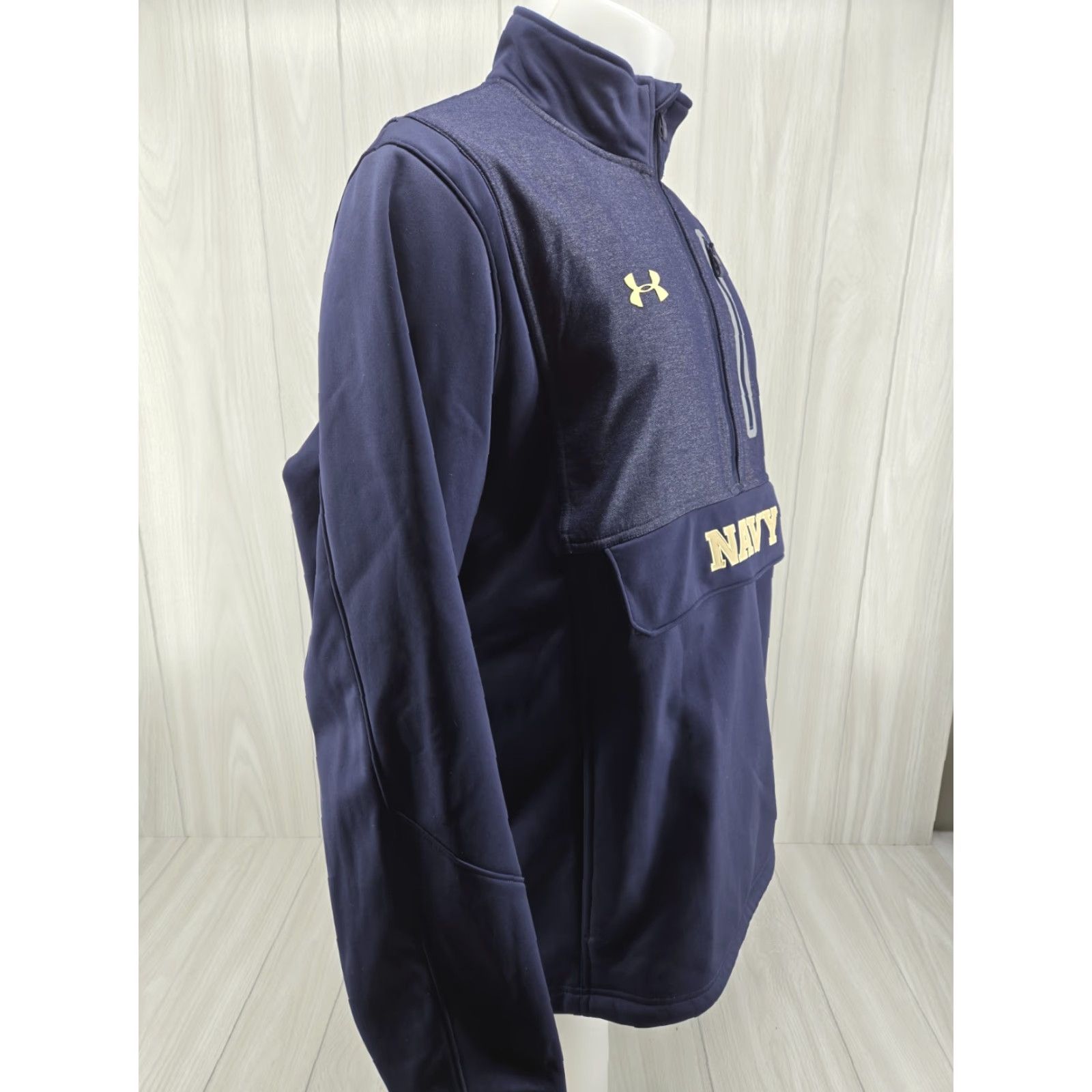 Under Armour US Navy Under Armour Mens Coldgear 1/2 Zip Pullover Jacket XL Blue Loose Size US XL / EU 56 / 4 - 6 Thumbnail