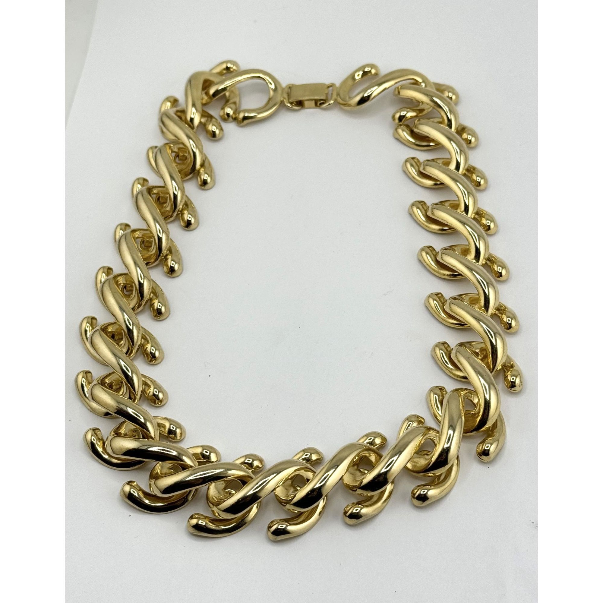 Vintage Vintage shiny chunky gold collar necklace Size ONE SIZE - 2 Thumbnail