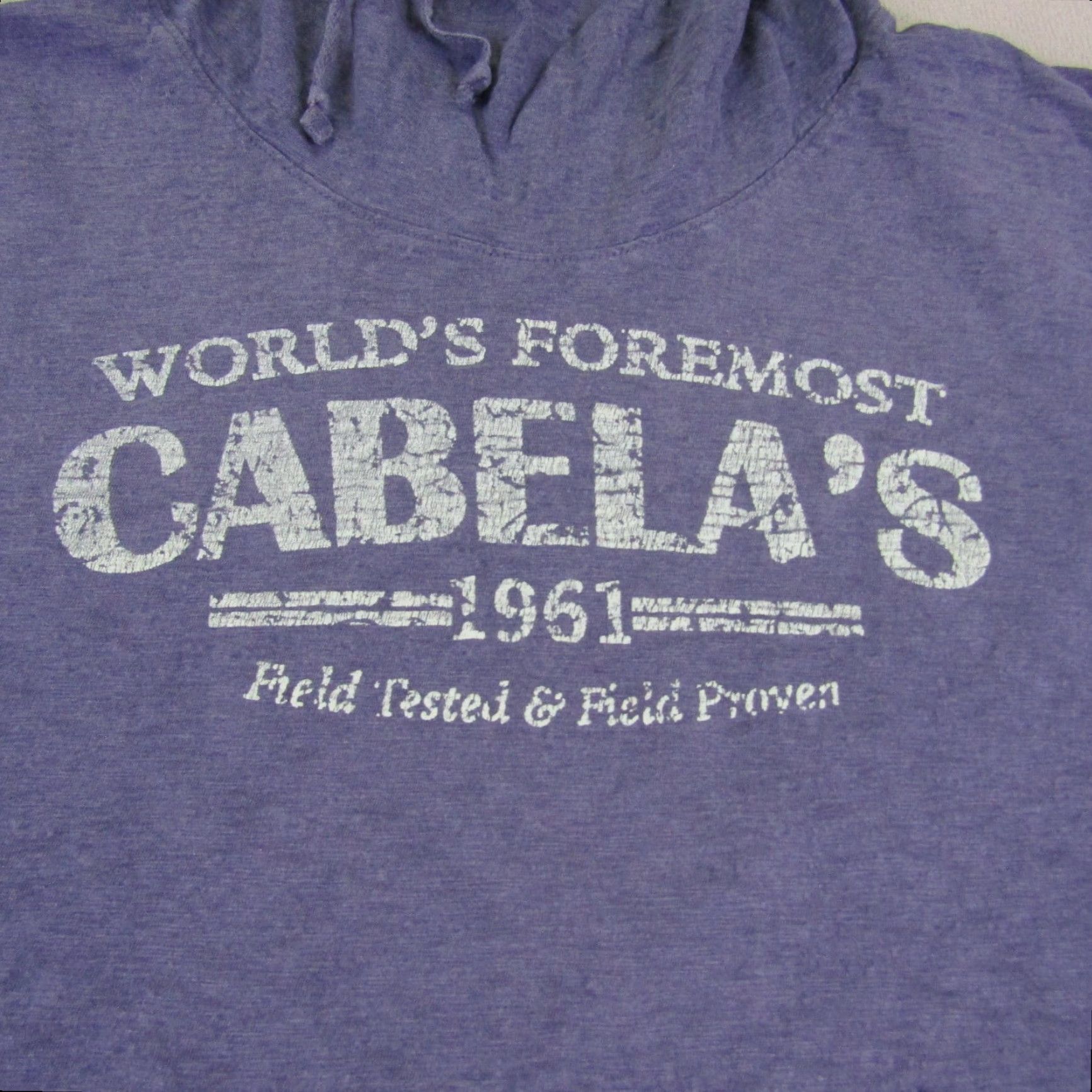 Vintage Cabelas Hoodie Womens Large Blue Distressed Thumbholes Funnel Neck Sweater Size L / US 10 / IT 46 - 3 Thumbnail