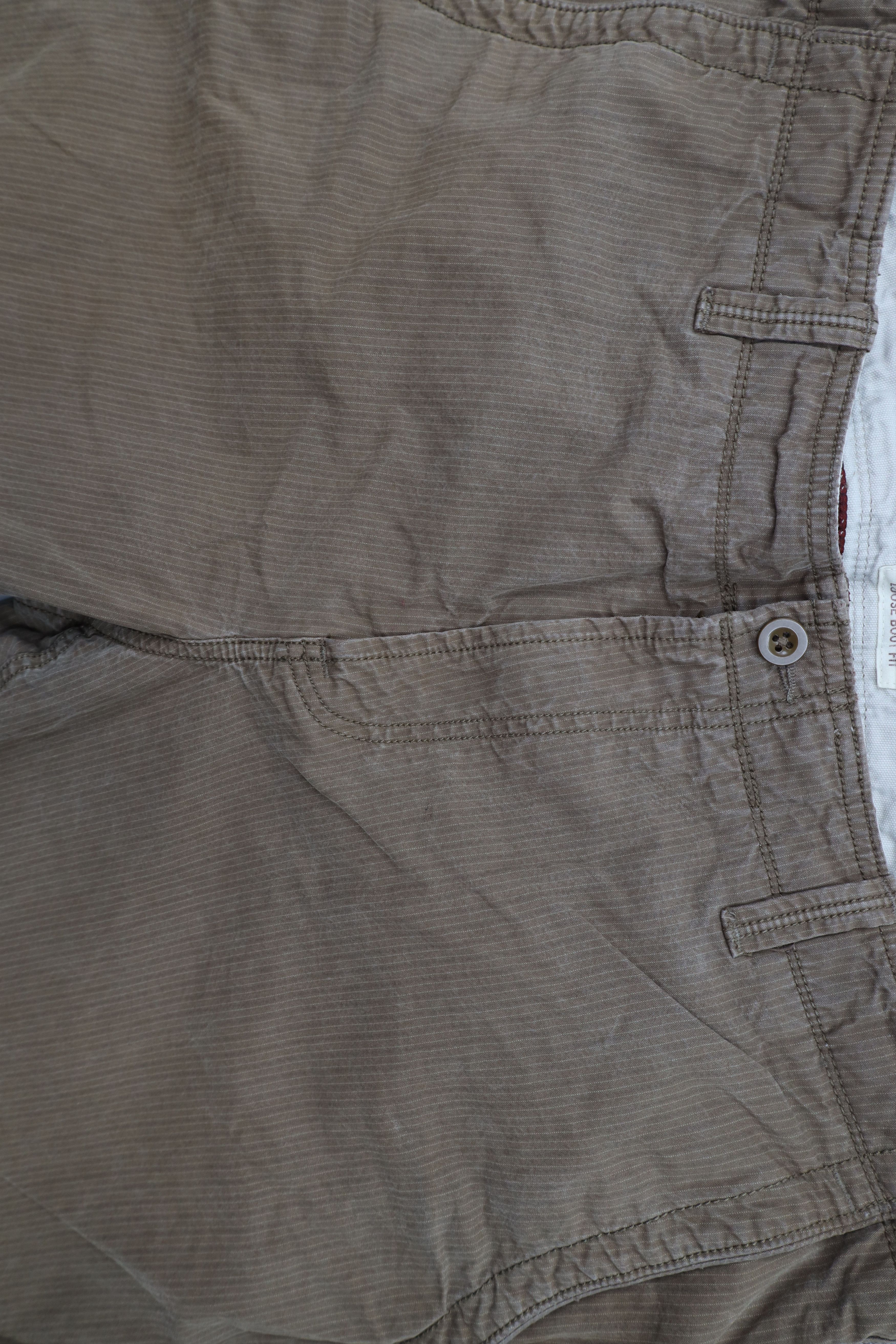 Gap × Vintage Vintage Gap Pinstriped Wide Leg Bootcut Chino Pants Brown Size US 38 / EU 54 - 7 Thumbnail