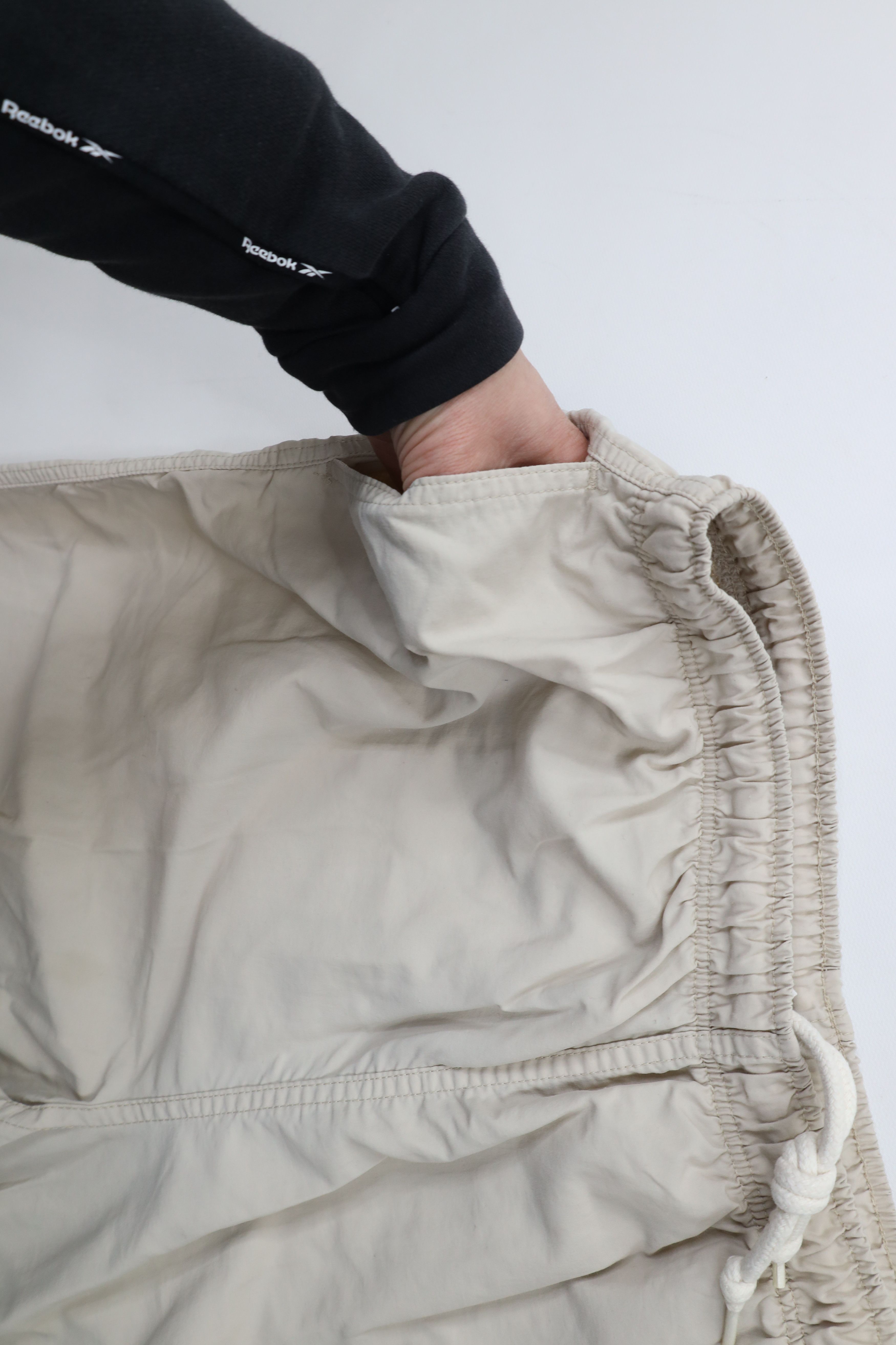 Lands' End × Vintage Vintage 90s Lands End Wide Leg Windbreaker Pants Beige USA Size 38" / US 16 / IT 52 - 8 Thumbnail