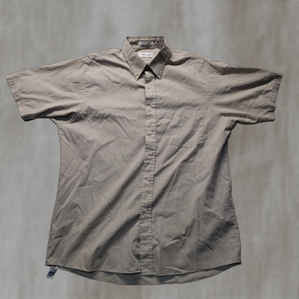Van Heusen Van Heusen Shirt Brown Checkered Button Up Men's Size 16.5 Adult Regular Button-Down Collared Plaid Clothing Size US XL / EU 56 / 4 - 1 Thumbnail