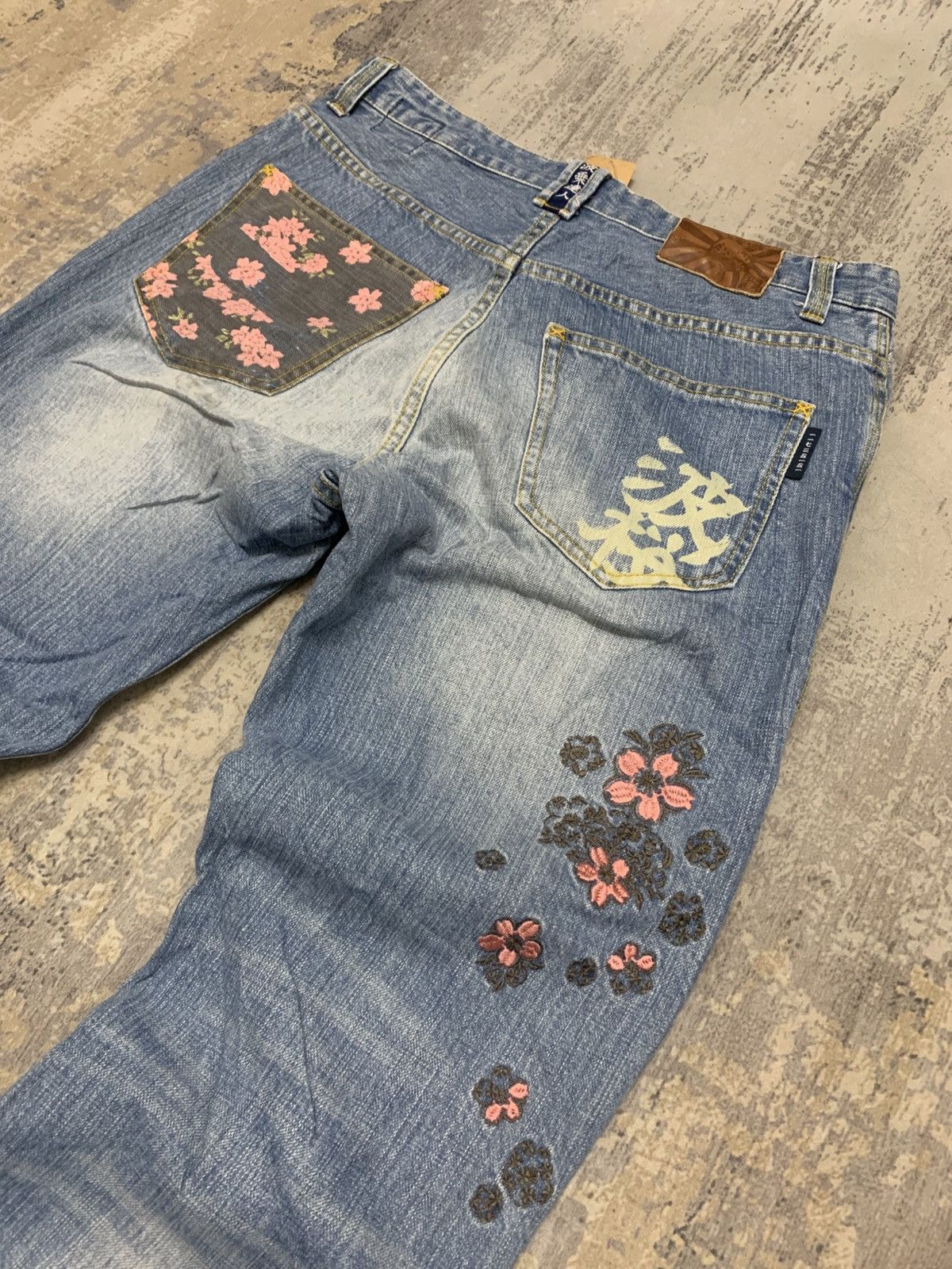 Japanese Brand Rare Namitatsu Japanese Embroidered Sakura Sukajan Denim Size US 33 - 10 Thumbnail