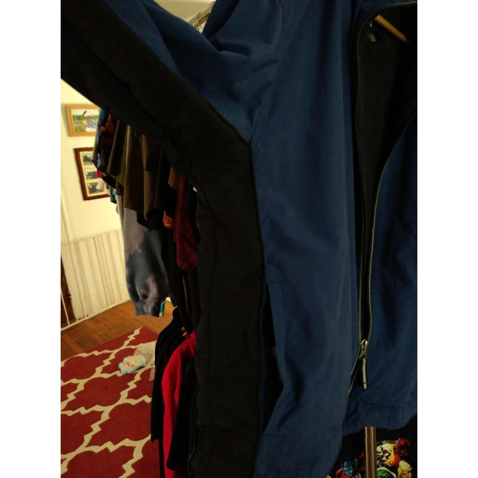 Gap VINTAGE Gap Jacket Zip Up Windbreaker Cargo Pocket Nylon Reflective Back Vent L Y2K Blue Size US L / EU 52-54 / 3 - 6 Thumbnail