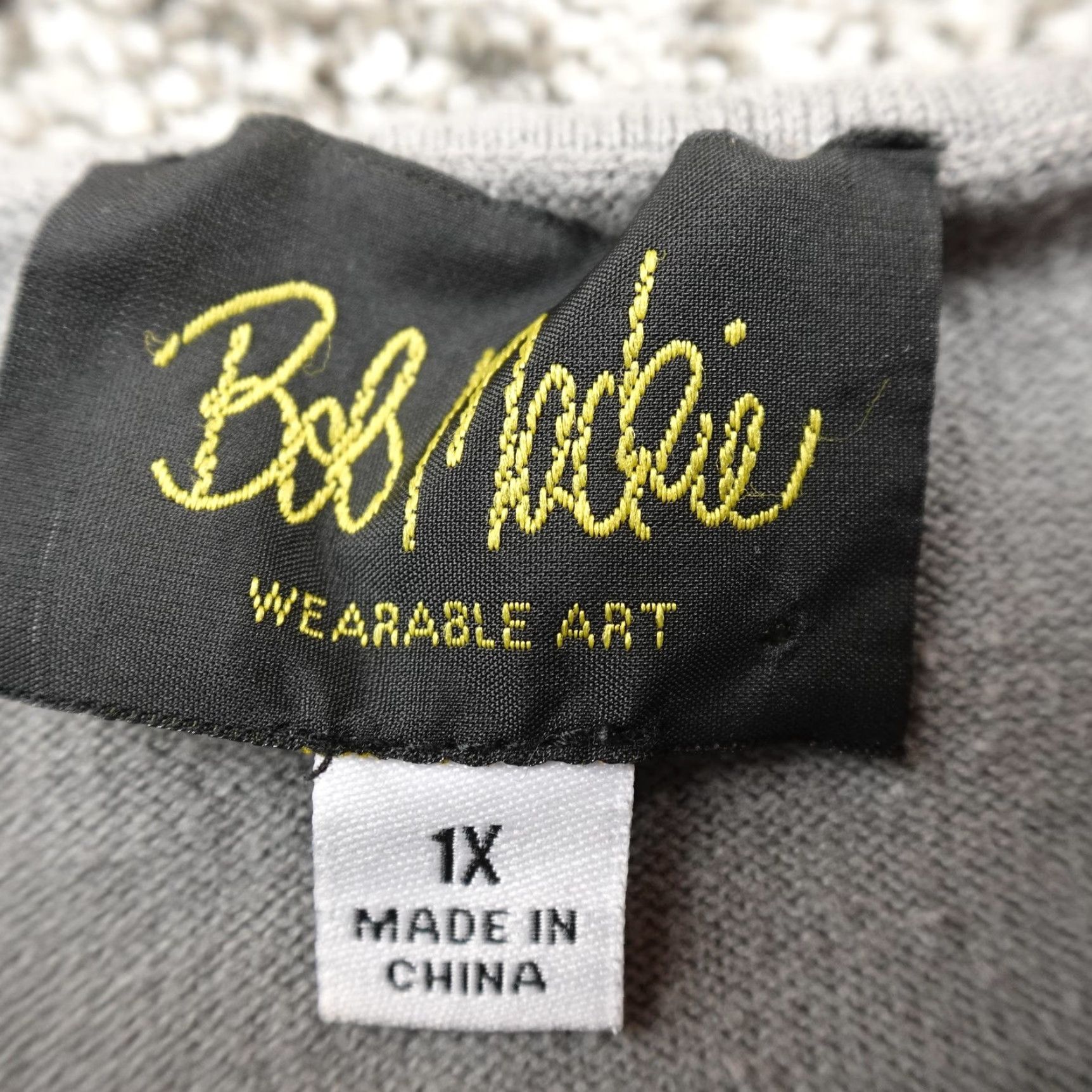 Bob Mackie Bob Mackie Sweater Womens 1X Black Gray Floral Lace Wearable Art Pullover Shirt Size XL / US 12-14 / IT 48-50 - 4 Thumbnail