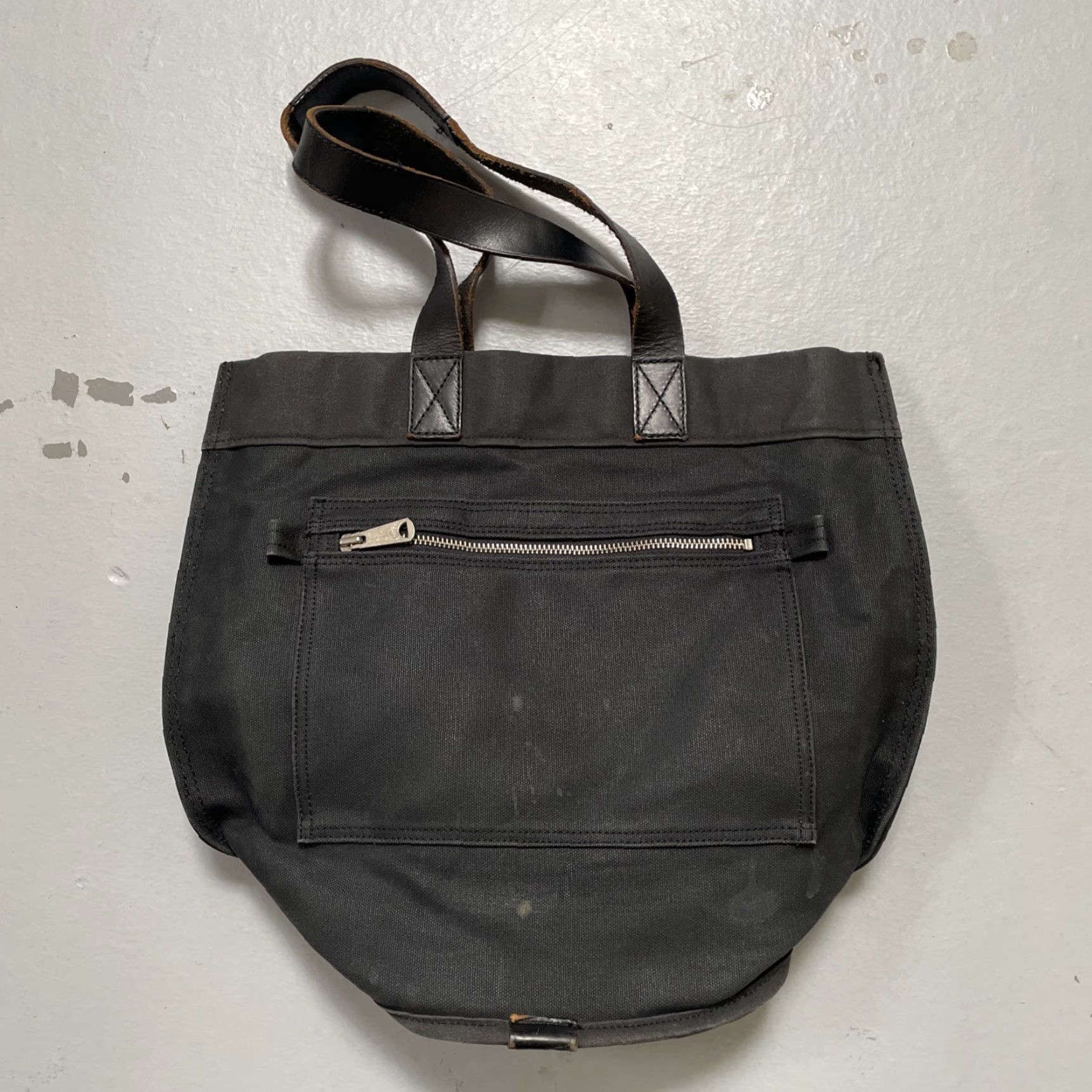 Rue Porter Porter Canvas Leather Tote Bag Travel Unisex Adults Black 1 Size City Designer Minimal Size ONE SIZE - 6 Thumbnail