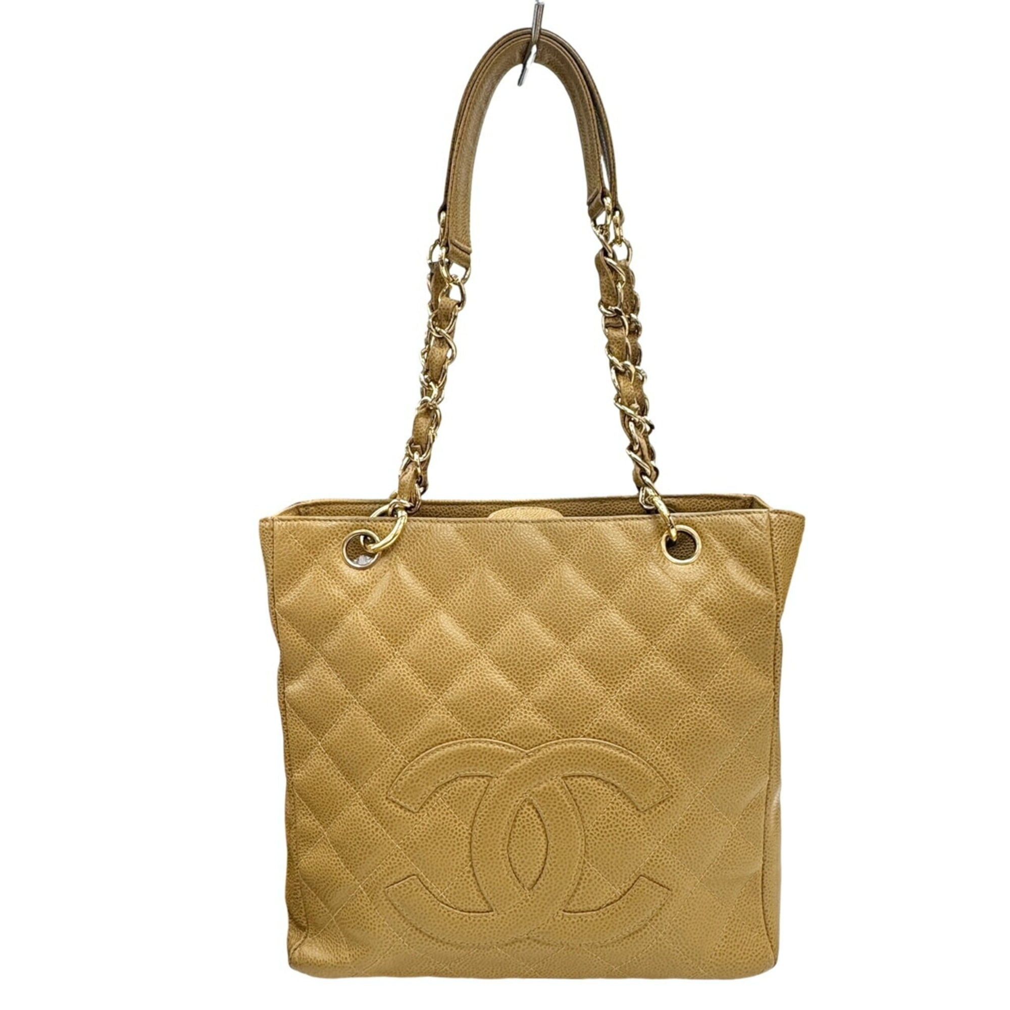 Chanel CHANEL PST Chain Tote, Caviar Leather, Beige, Tote Bag, Petite Size ONE SIZE - 1 Thumbnail