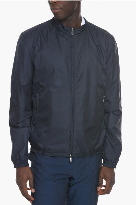 image of Corneliani Id Nylon Zip-Up Lightweight Jacket in Blue, Men's (Size 2XL)