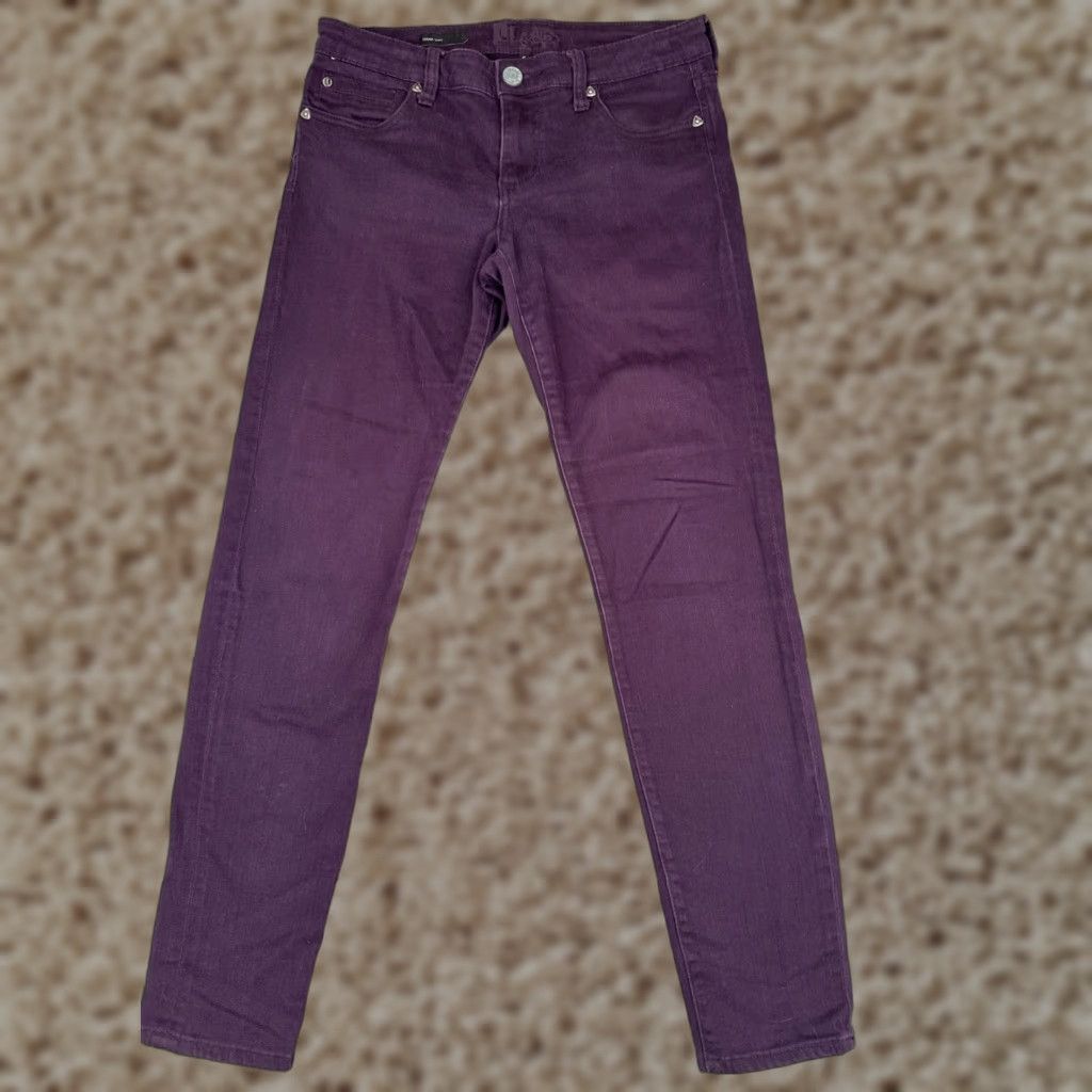 Vintage KUT from the Kloth Diana Skinny Jeans Women 6 Purple Low Rise 30x30 Cotton Blend Denim 5-Pocket Distressed Stretch Vintage No Size 28" / US 6 / IT 42 - 1 Thumbnail