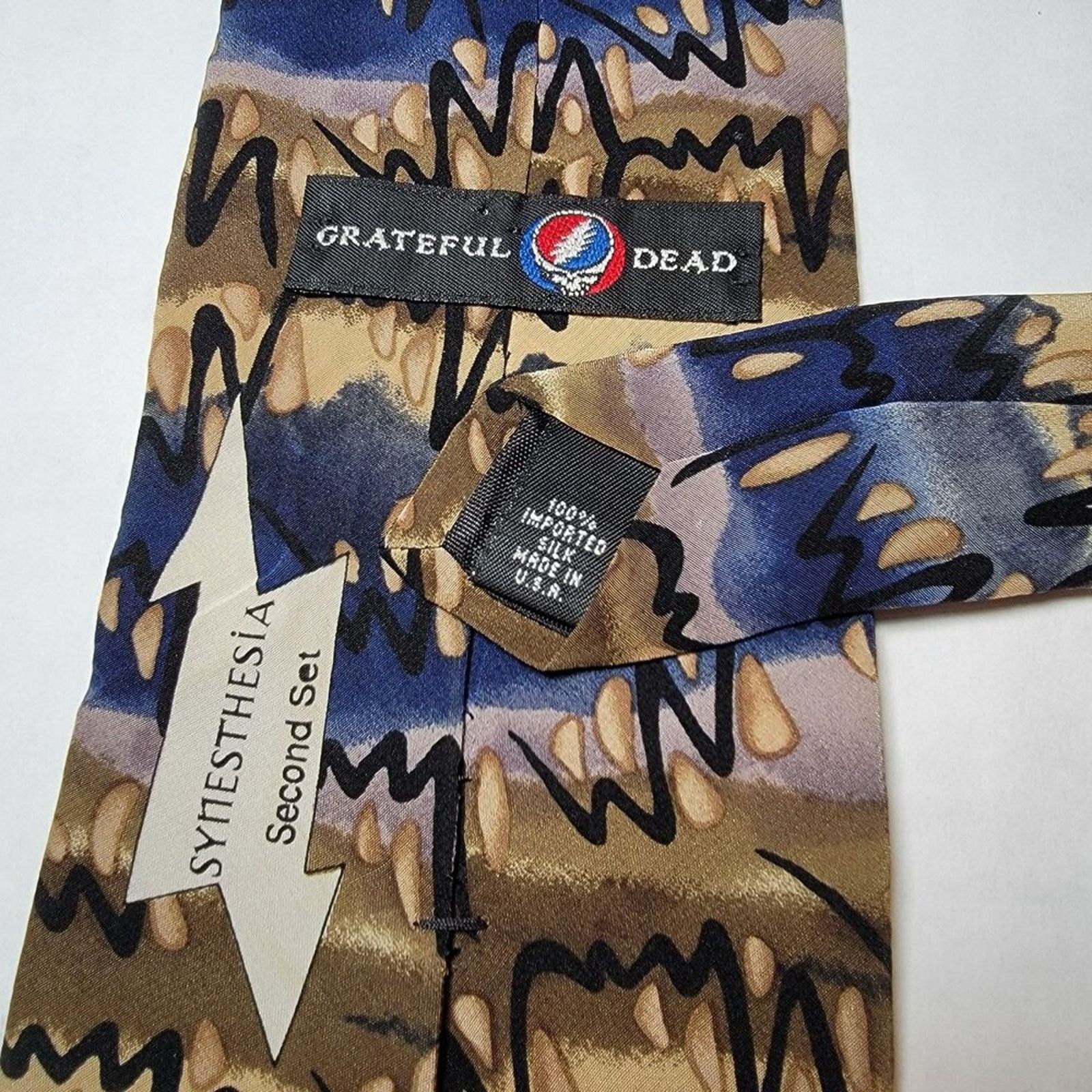 Grateful Dead Grateful Dead Tie Symesthesia Second Set -100% Imported Silk Size ONE SIZE - 4 Thumbnail