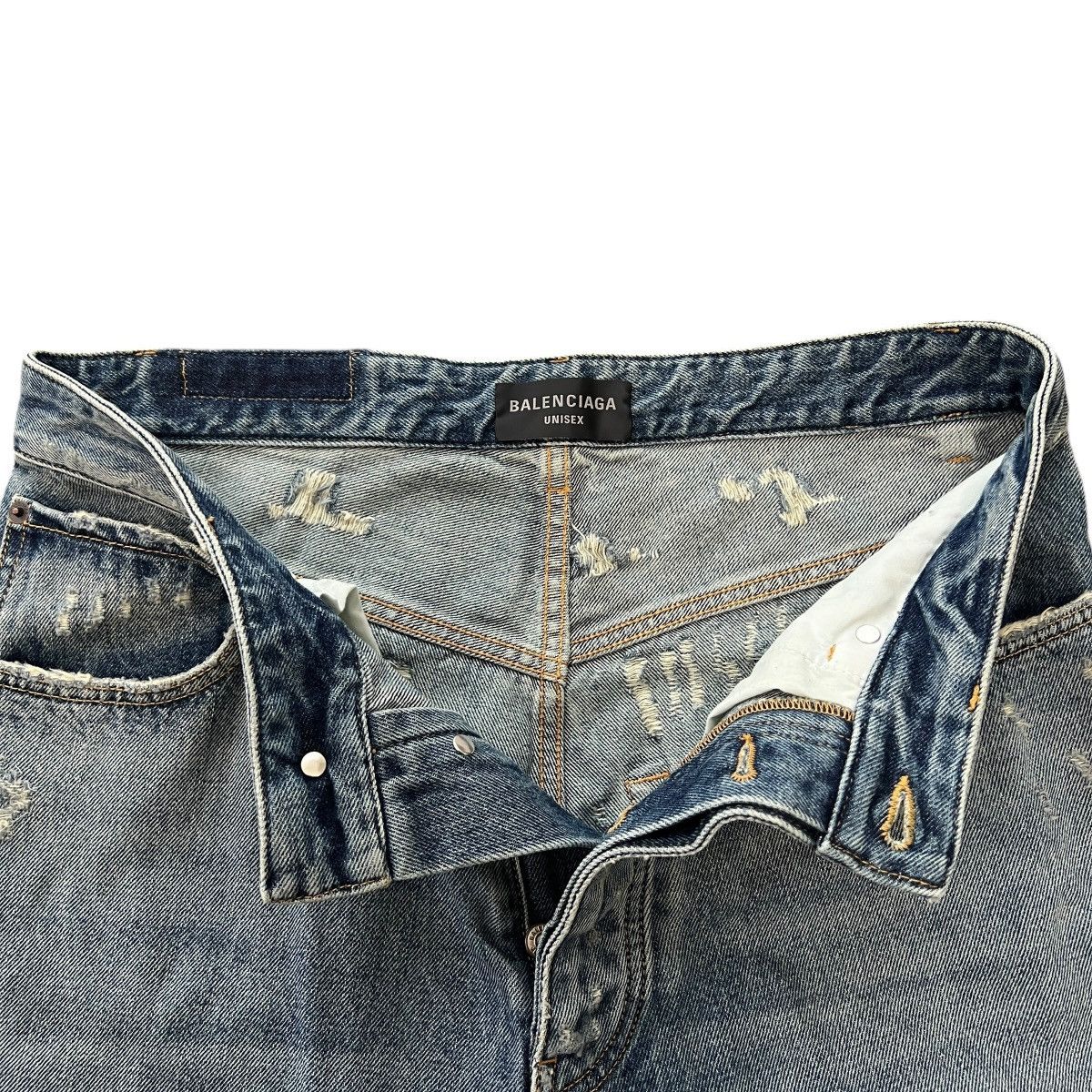 Balenciaga BALENCIAGA 23SS Super Destroyed Large Fit Baggy Denim Pants Size US 29 - 6 Thumbnail