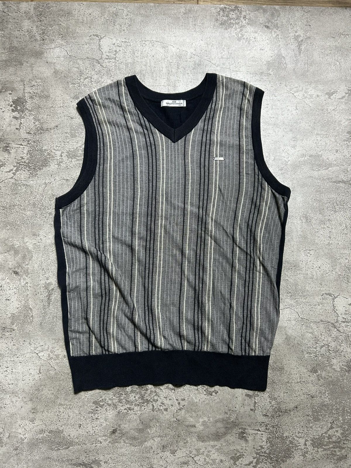 Vintage Balenciaga Stripe Knit Vest