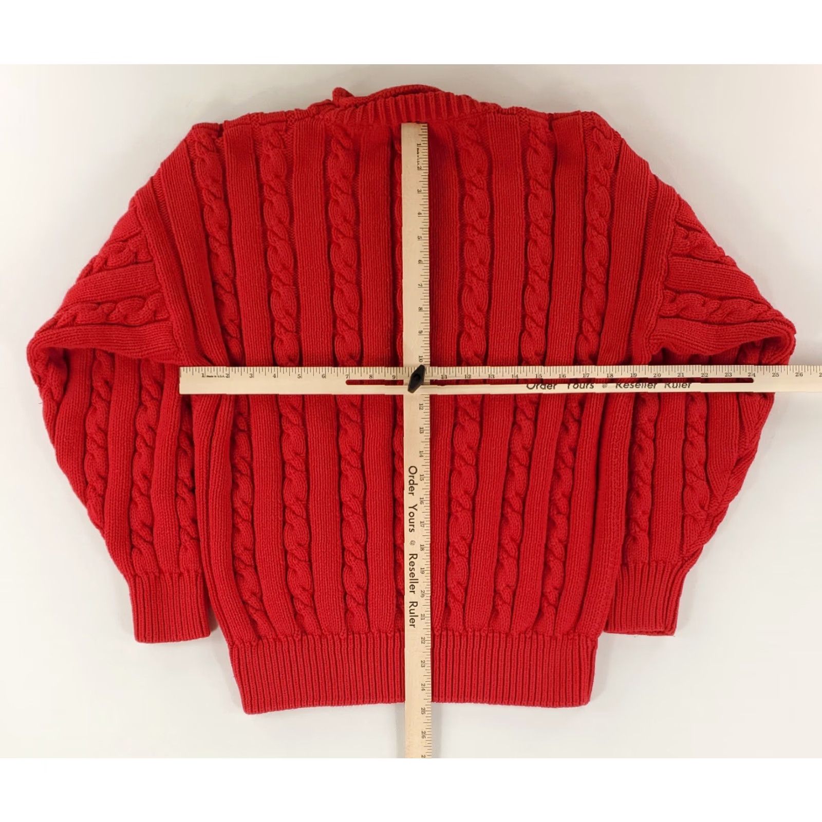 Gap VINTAGE Gap Sweater Roll Neck Cable Knit VTG 90s Cotton Made UK Red Mens XL Size US XL / EU 56 / 4 - 8 Thumbnail