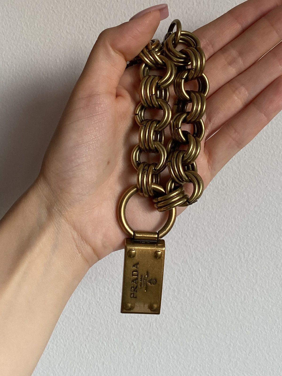 Prada chain bracelet old antique gold