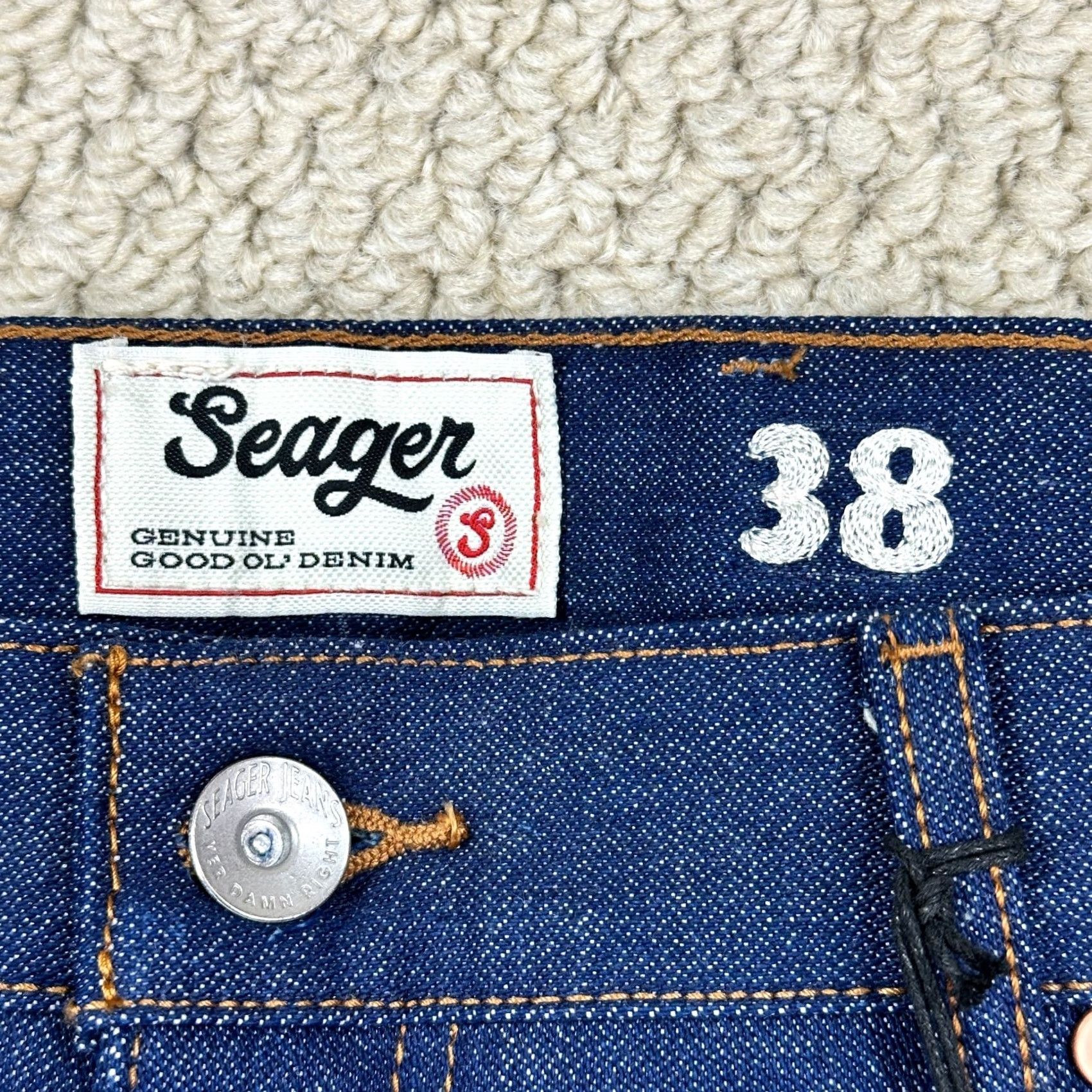Vintage Seager Co Jeans 38x32 Indigo Denim Western Regular Fit 5-Pocket Blue Men Jeans USA Cowboy Rugged Vintage: No Size US 38 / EU 54 - 5 Thumbnail