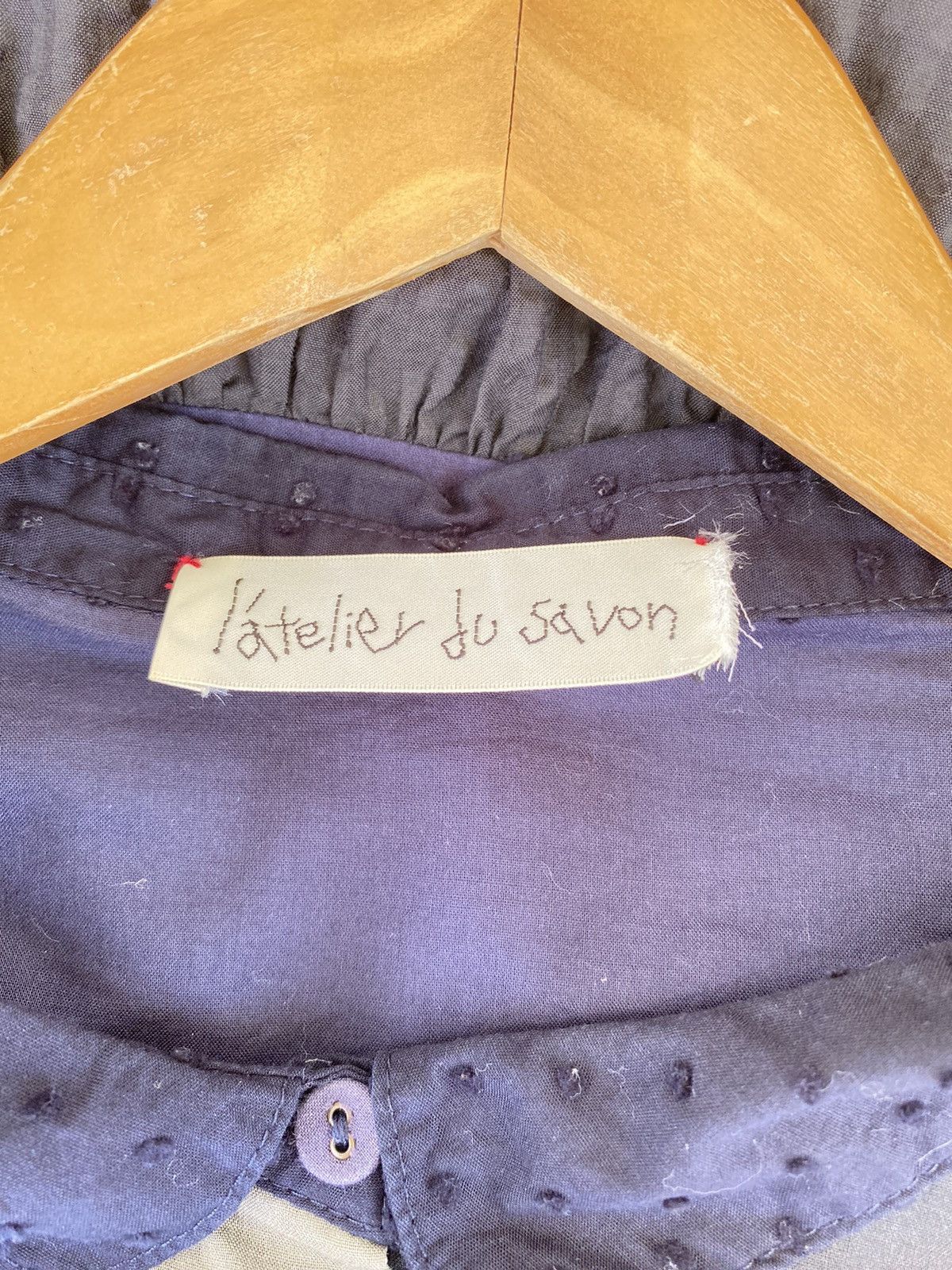 Designer × Japanese Brand l'atelier du savon Patchwork Navy and Beige Blouse Size M / US 6-8 / IT 42-44 - 6 Thumbnail