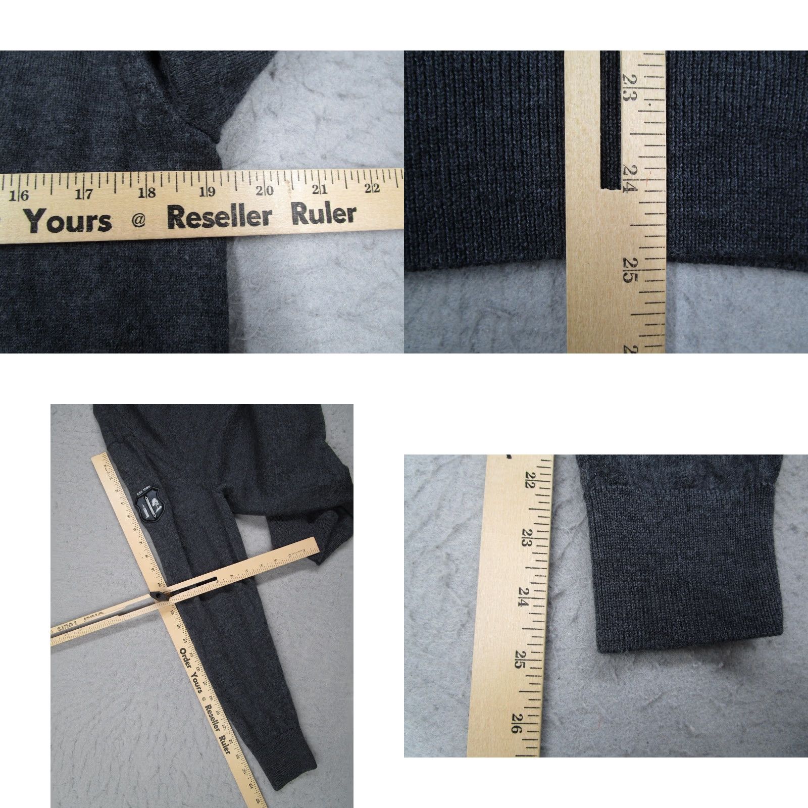 G/FORE G/FORE Sweater Mens Large Gray Colourblock Wool Crew Golf Crest Patch Pullover Size US L / EU 52-54 / 3 - 8 Thumbnail