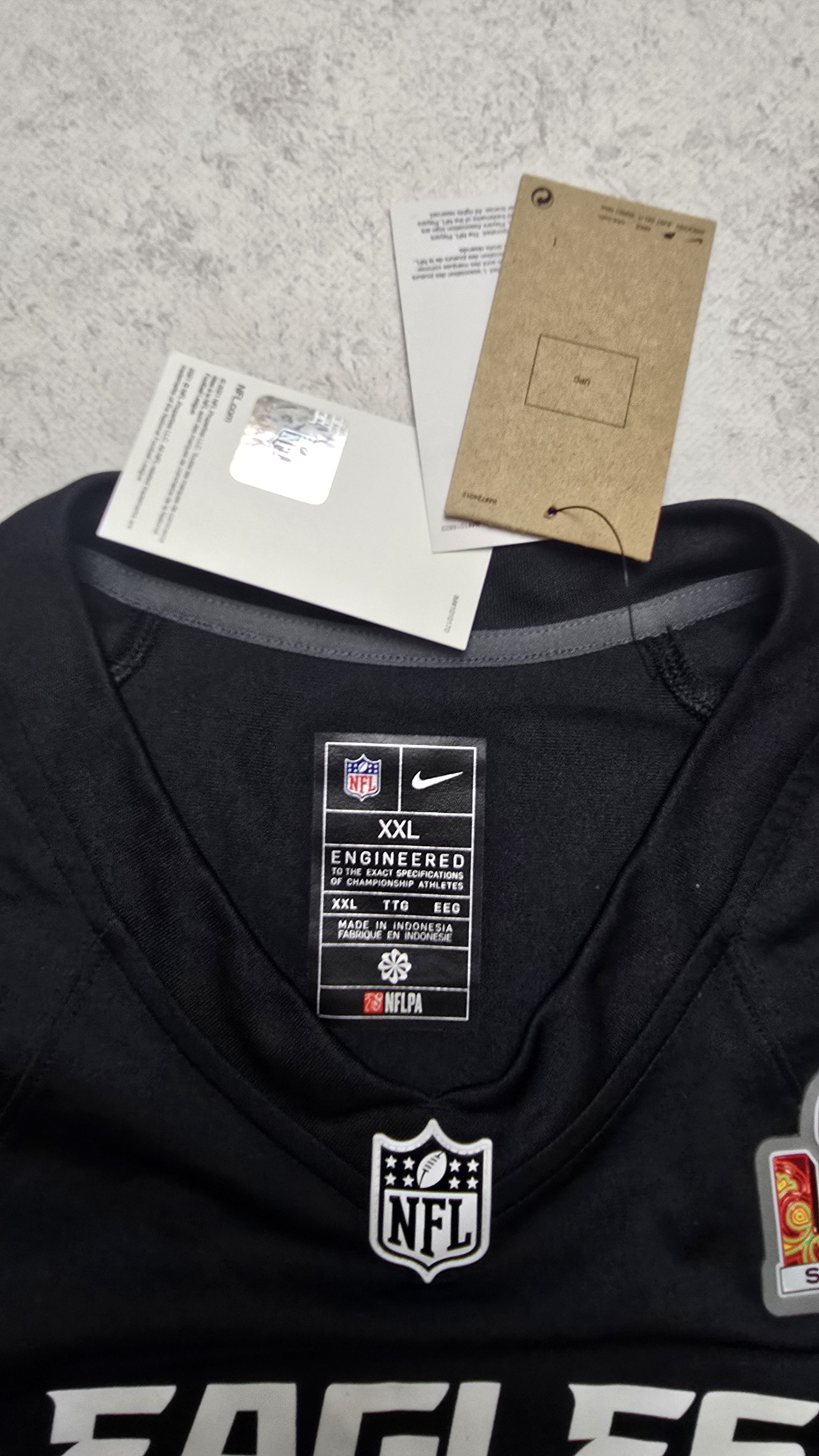 Nike Philadelphia Eagles Hurts Carbon Black Super Bowl 59 Jersey Size US XXL / EU 58 / 5 - 17 Thumbnail