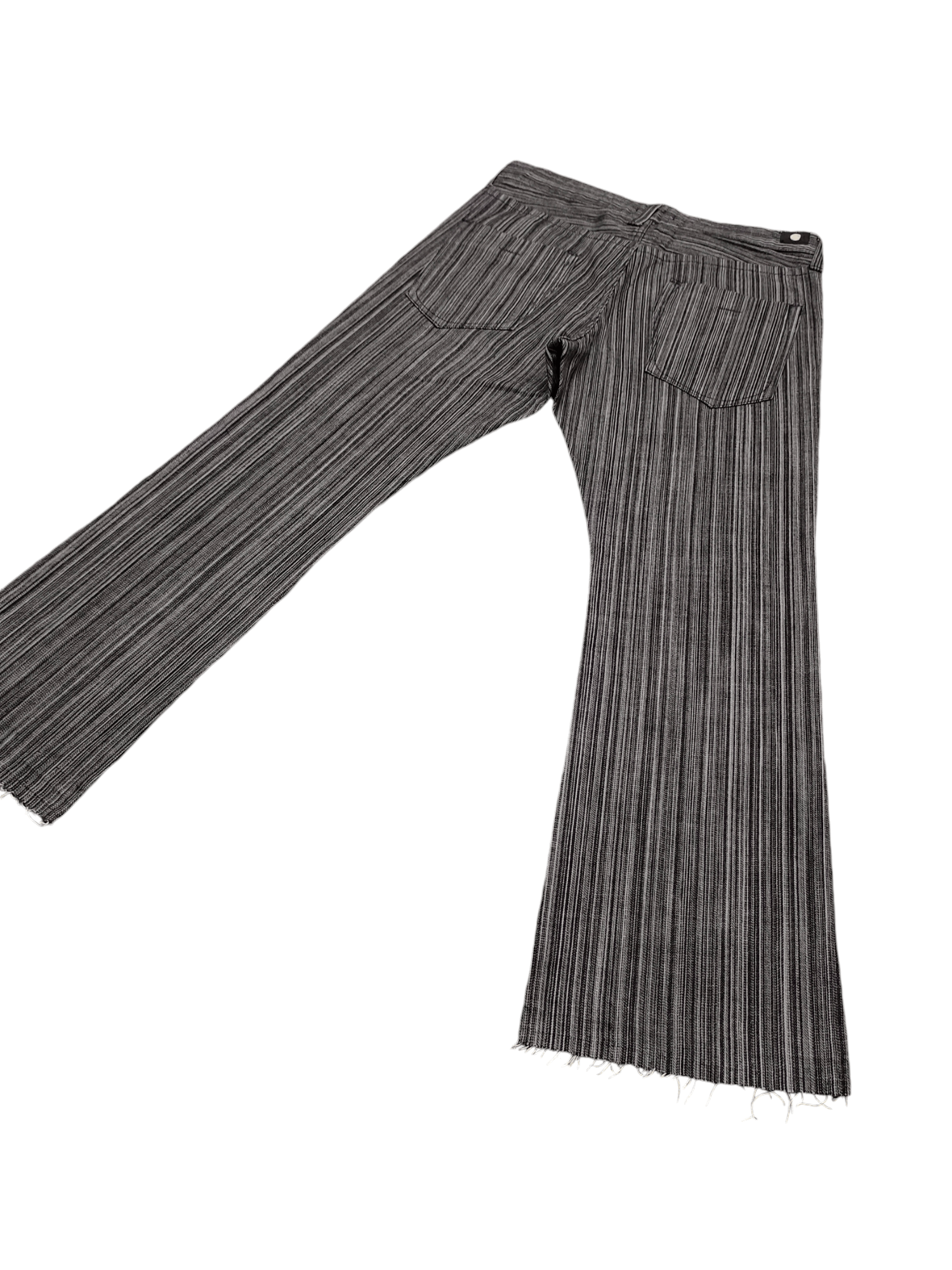 If Six Was Nine Flare Jeans Blue Way Union Made Japan Striped Denim Bootcut Size US 34 / EU 50 - 12 Thumbnail