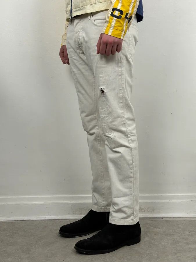 Just Cavalli 2010s Cavalli White Distressed Denim Jeans Size US 32 / EU 48 - 3 Thumbnail