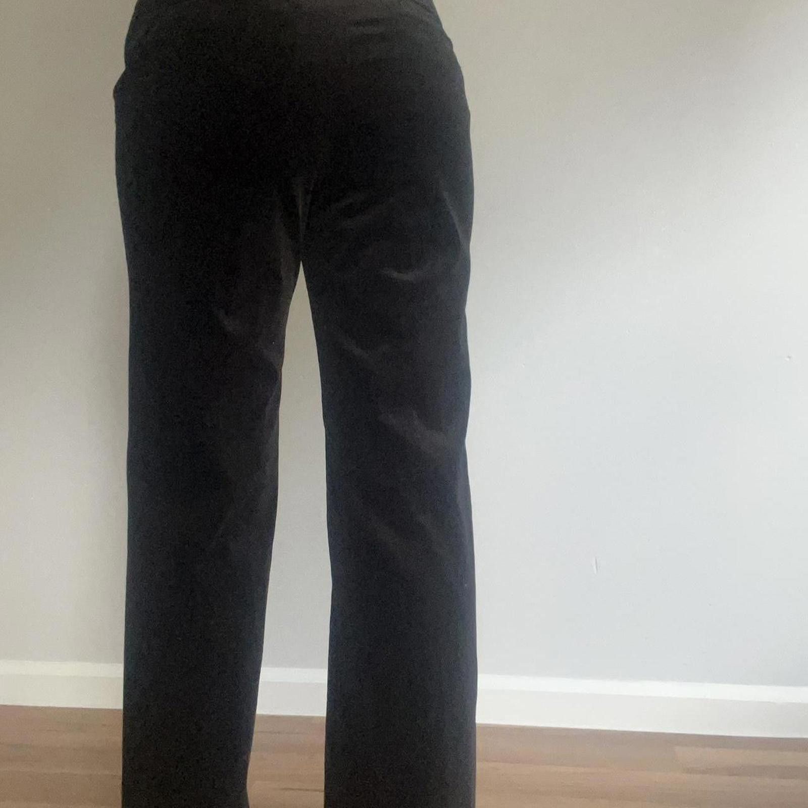 Ann Taylor Black velvet low-rise flare pants Size 27" / US 4 / IT 40 - 3 Thumbnail