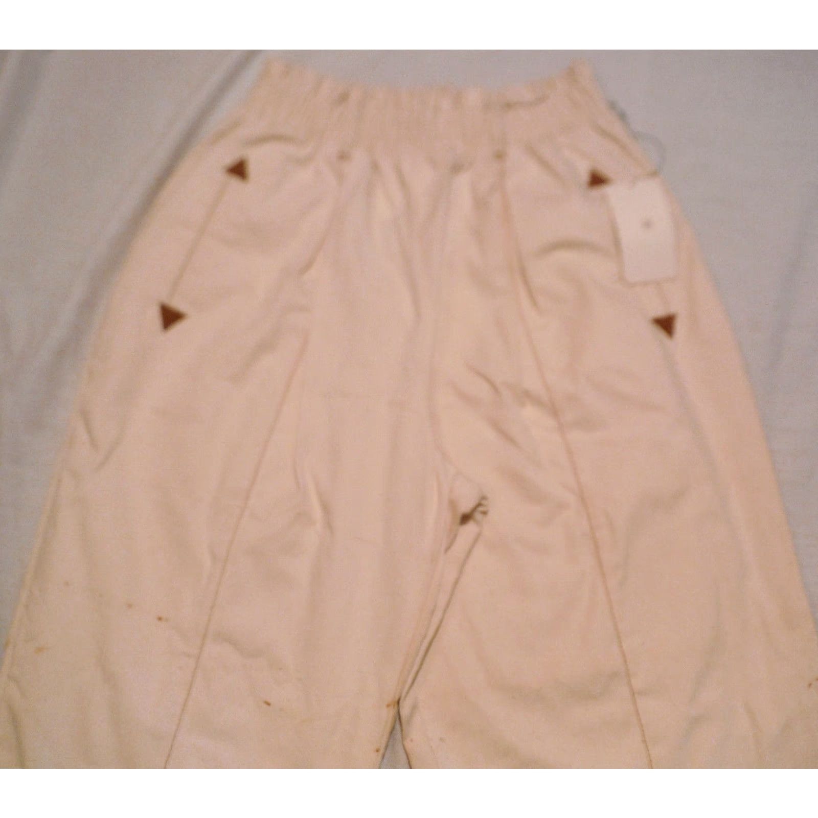 Vintage VINTAGE USA Made BOBBIE BROOKS Cream Cotton Linen Womens Medium Elastic Waist Pants Size 32" / US 10 / IT 46 - 5 Thumbnail