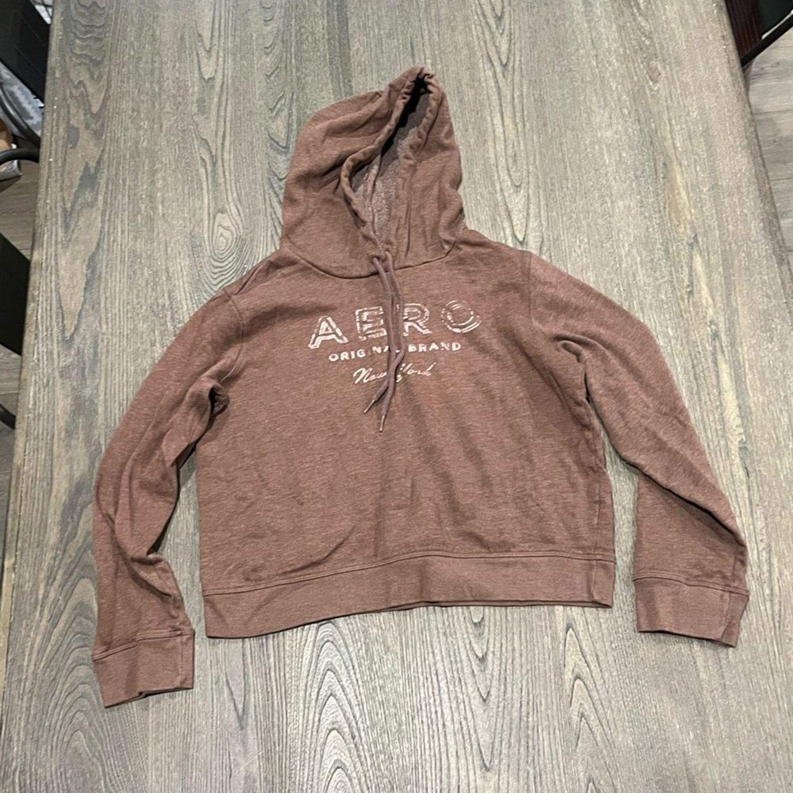 Aeropostale Aeropostale Chocolate Brown Pullover Graphic Hoodie Size M Size M / US 6-8 / IT 42-44 - 1 Thumbnail