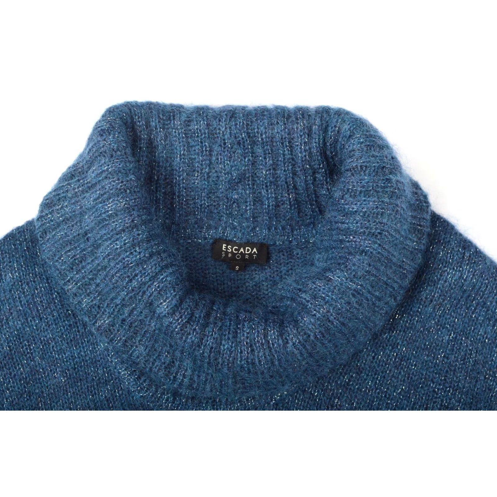 Escada Escada Sport Sandrine Storm High Neck Mohair Wool Sweater S Blue Womens 90s Fashion Tunic 5003104 Size S / US 4 / IT 40 - 3 Thumbnail
