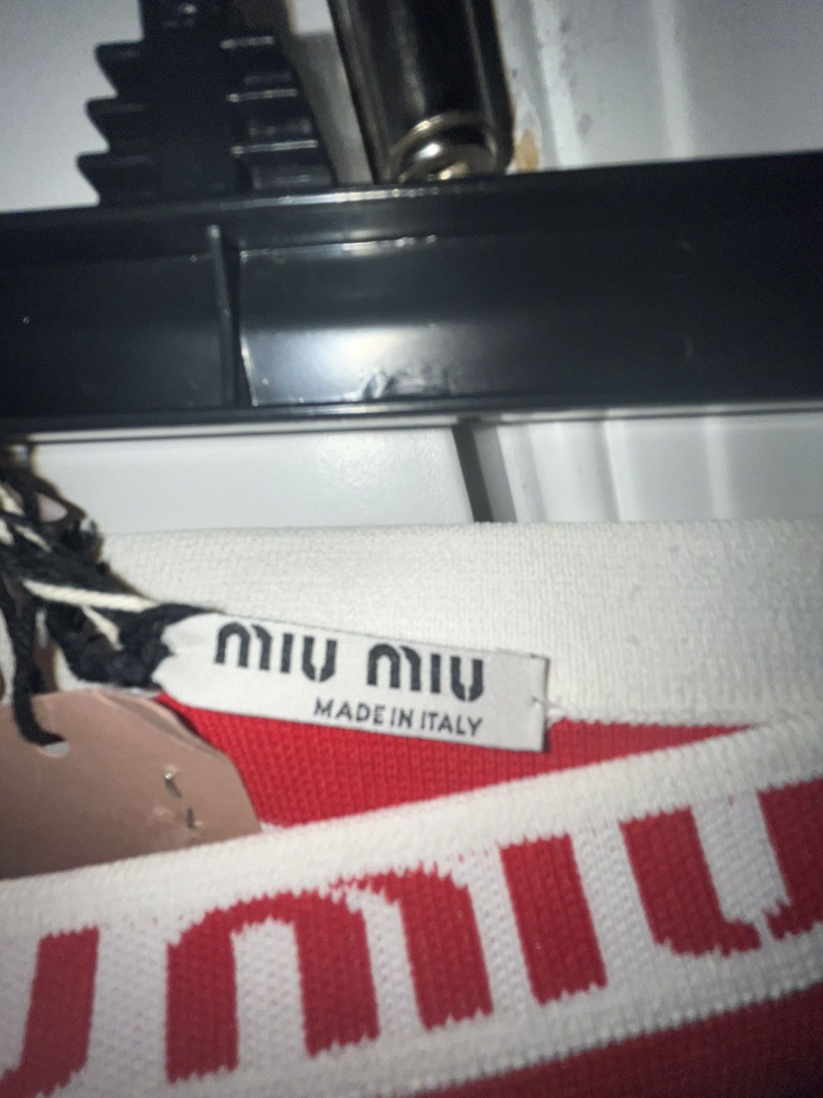 Miu Miu Miu Miu red and white striped knit mini skirt Size 28" / US 6 / IT 42 - 2 Thumbnail