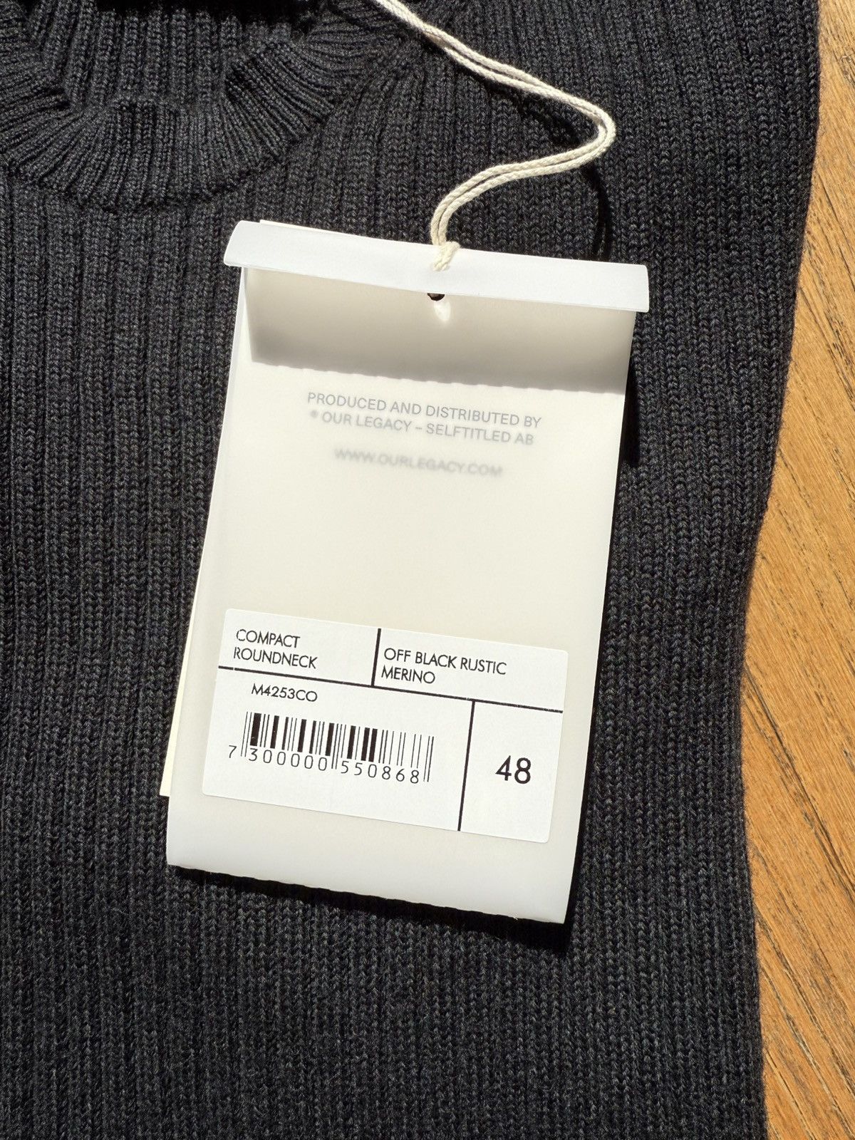 Our Legacy Our Legacy COMPACT ROUNDNECK Off Black Rustic Merino Sweater Size US M / EU 48-50 / 2 - 5 Thumbnail
