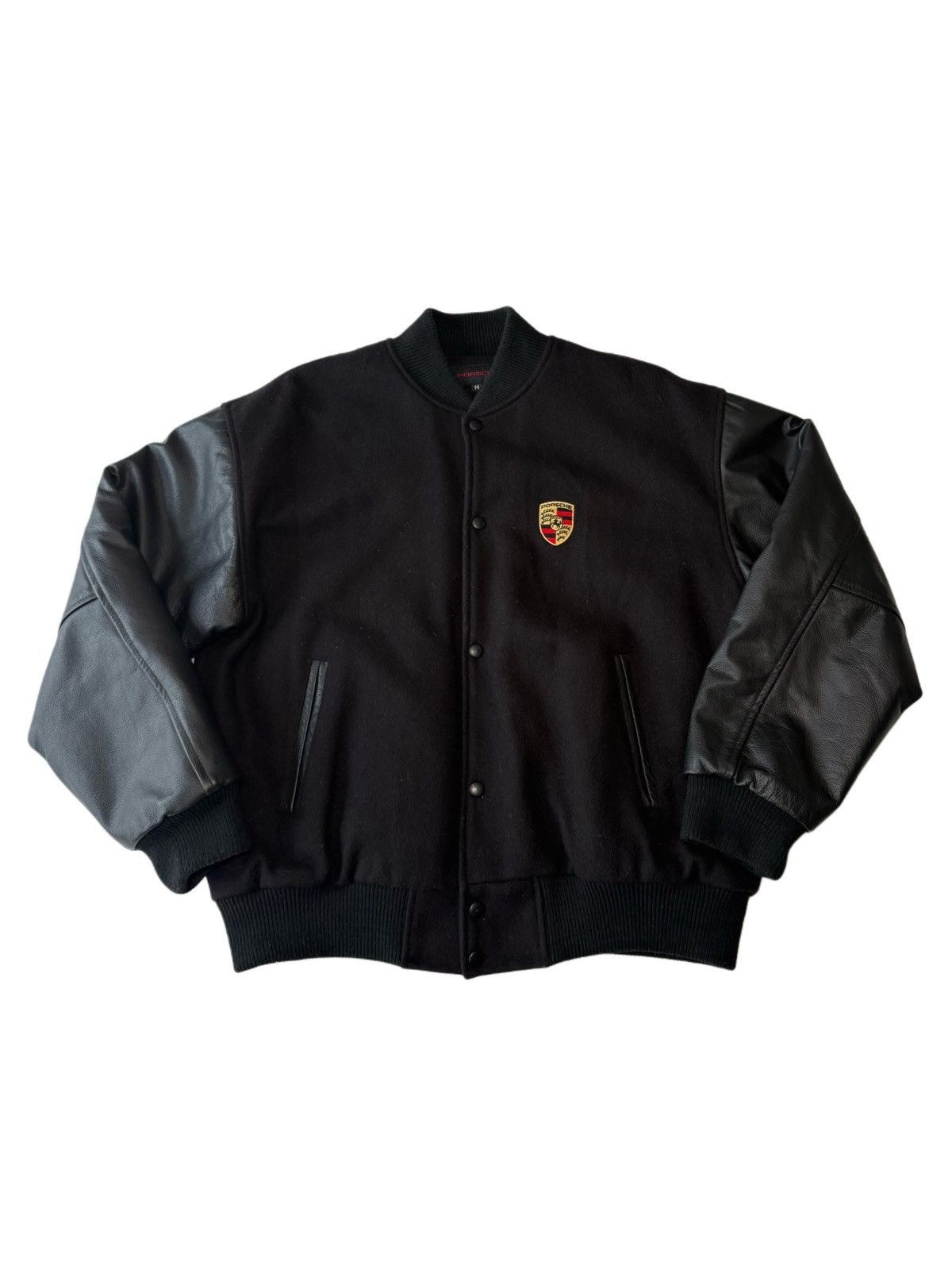 Porsche Design Vintage Porsche Black Varsity Jacket Size US M / EU 48-50 / 2 - 1 Thumbnail