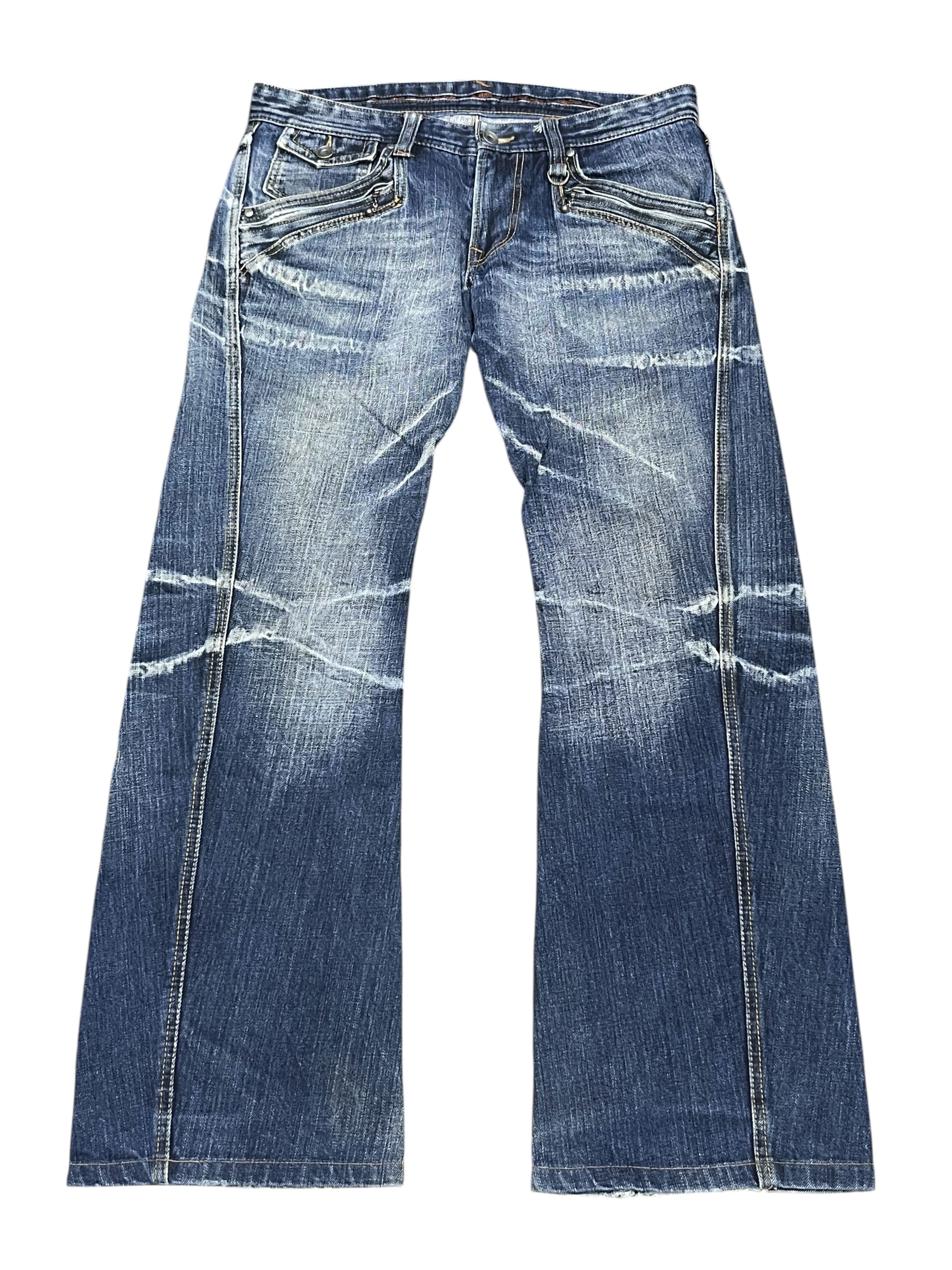Nicole Club Nicole Club For Men Japan Flare Jeans - Distressed Acid Wash Size US 31 - 3 Thumbnail