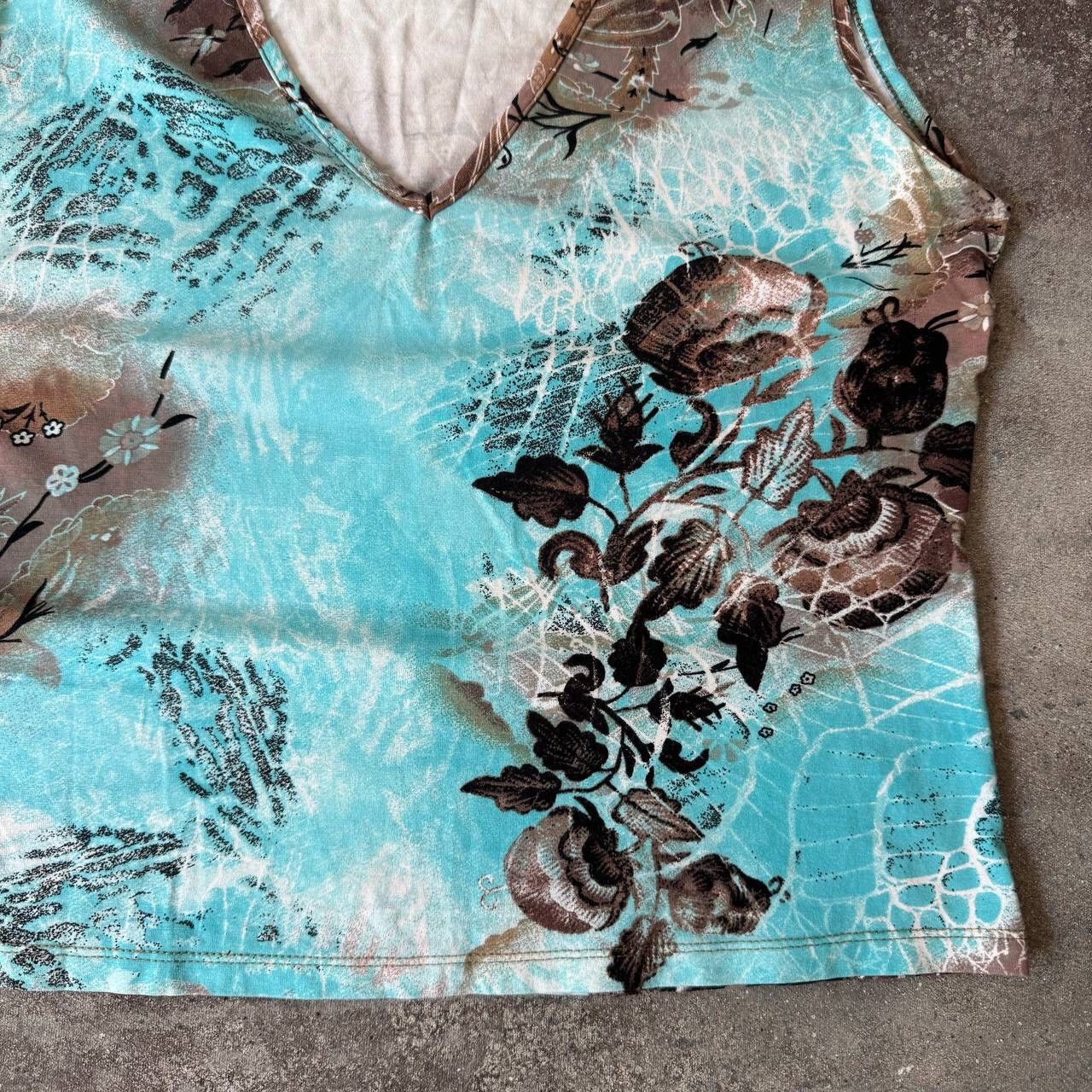 20471120 × Japanese Brand × Vintage Amazing Vintage Floral Tank Top (Jean Paul Gaultier style) Size L / US 10 / IT 46 - 5 Thumbnail