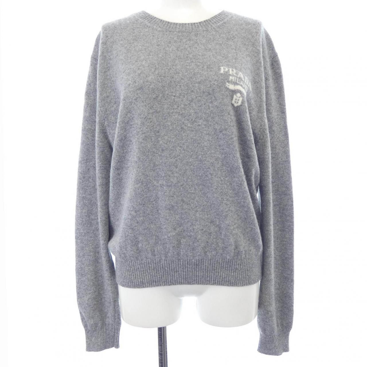 Prada Prada Prada Intarsia Logo Cashmere Blend Knit Textile Tops P24S1L S221 11N1 DUTY FREE for USA Size ONE SIZE - 1 Thumbnail