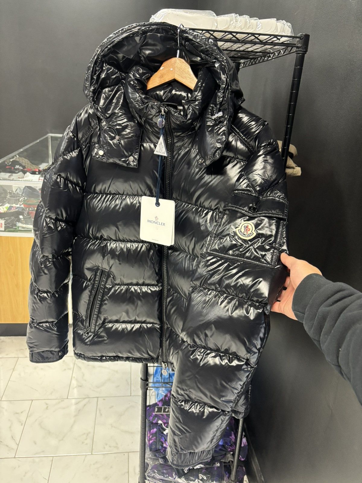 Moncler Black Moncler Maya Giubbotto jacket in size 4 Size US L / EU 52-54 / 3 - 1 Thumbnail