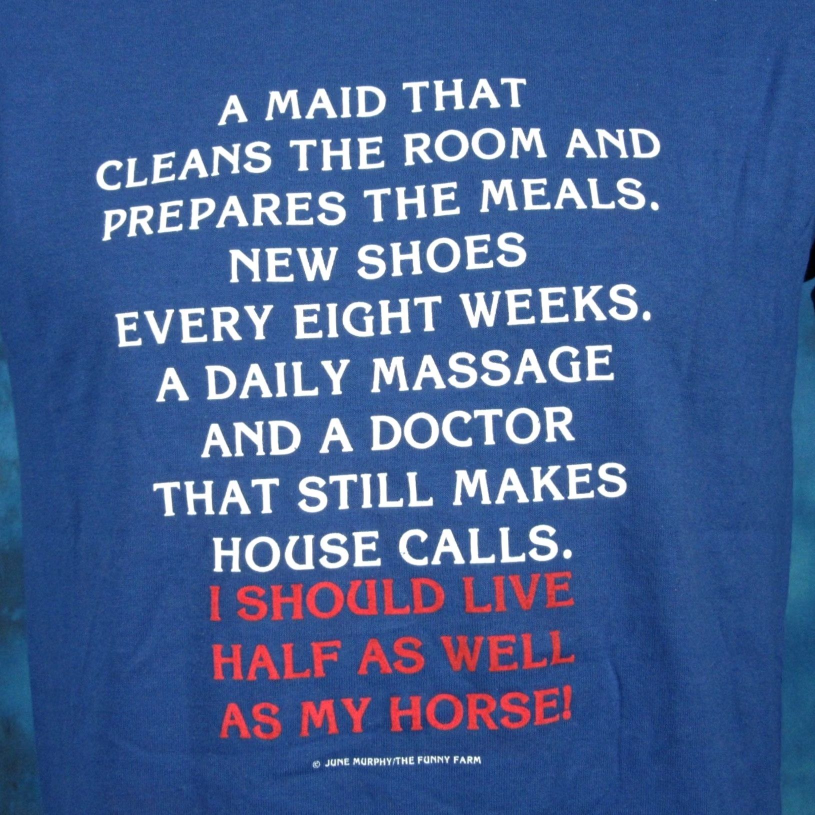Olive VINTAGE T-Shirt S 80s I SHOULD LIVE HALF AS WELL AS MY HORSE PAPER THIN cowboy Mens Size US S / EU 44-46 / 1 - 2 Thumbnail