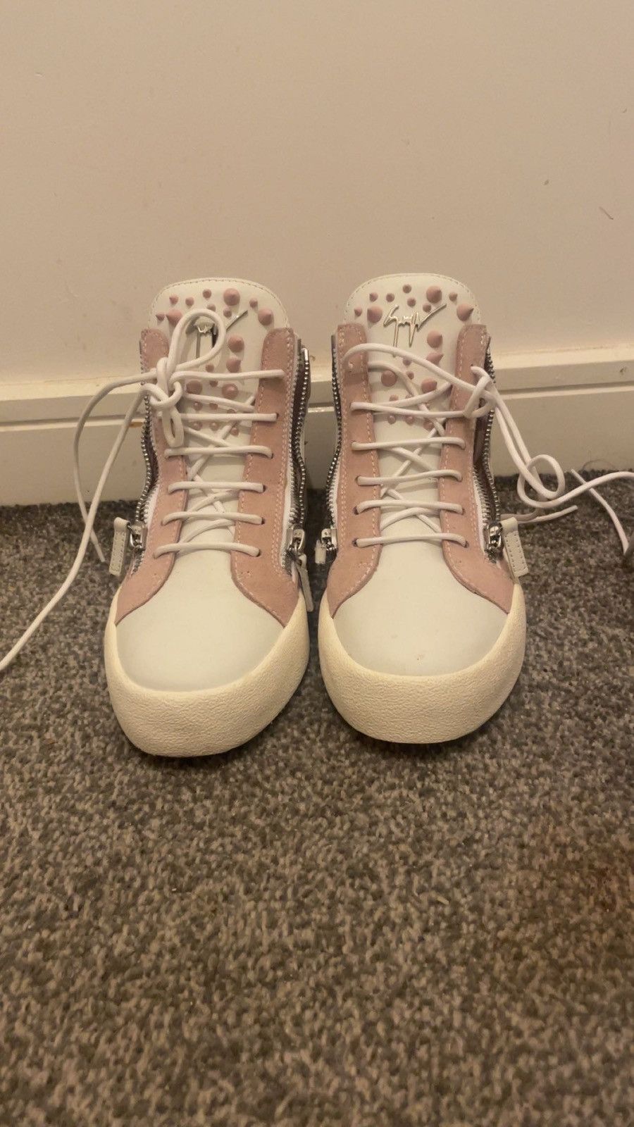 Giuseppe Zanotti Giuseppe Zanotti “Kriss” Studded Side-Zip Mid-Top Sneakers Size US 8 / IT 38 - 1 Thumbnail