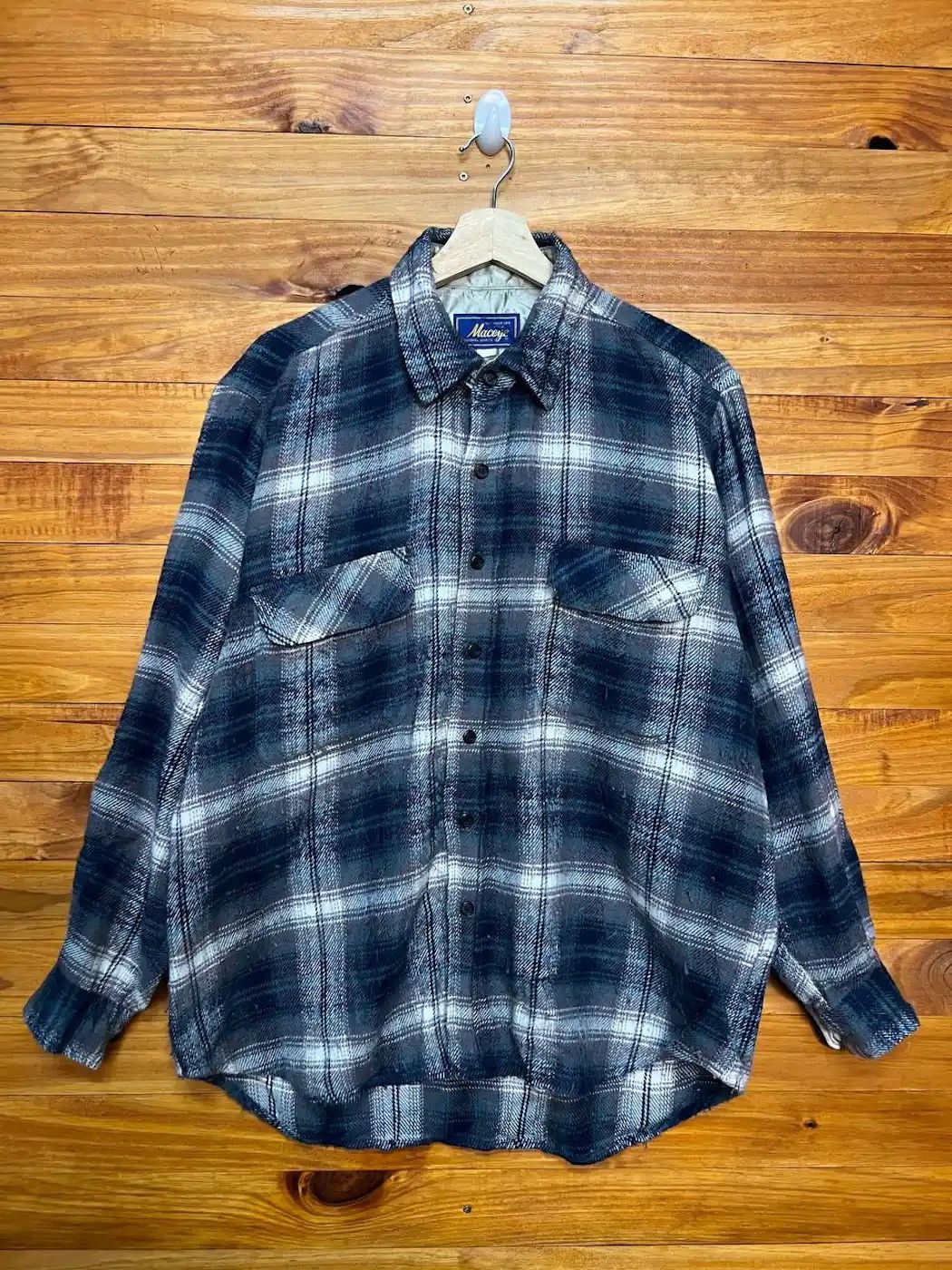 image of Vintage 90's Shadow Plaid Maceyes Flannel Shirt, Men's (Size Large)