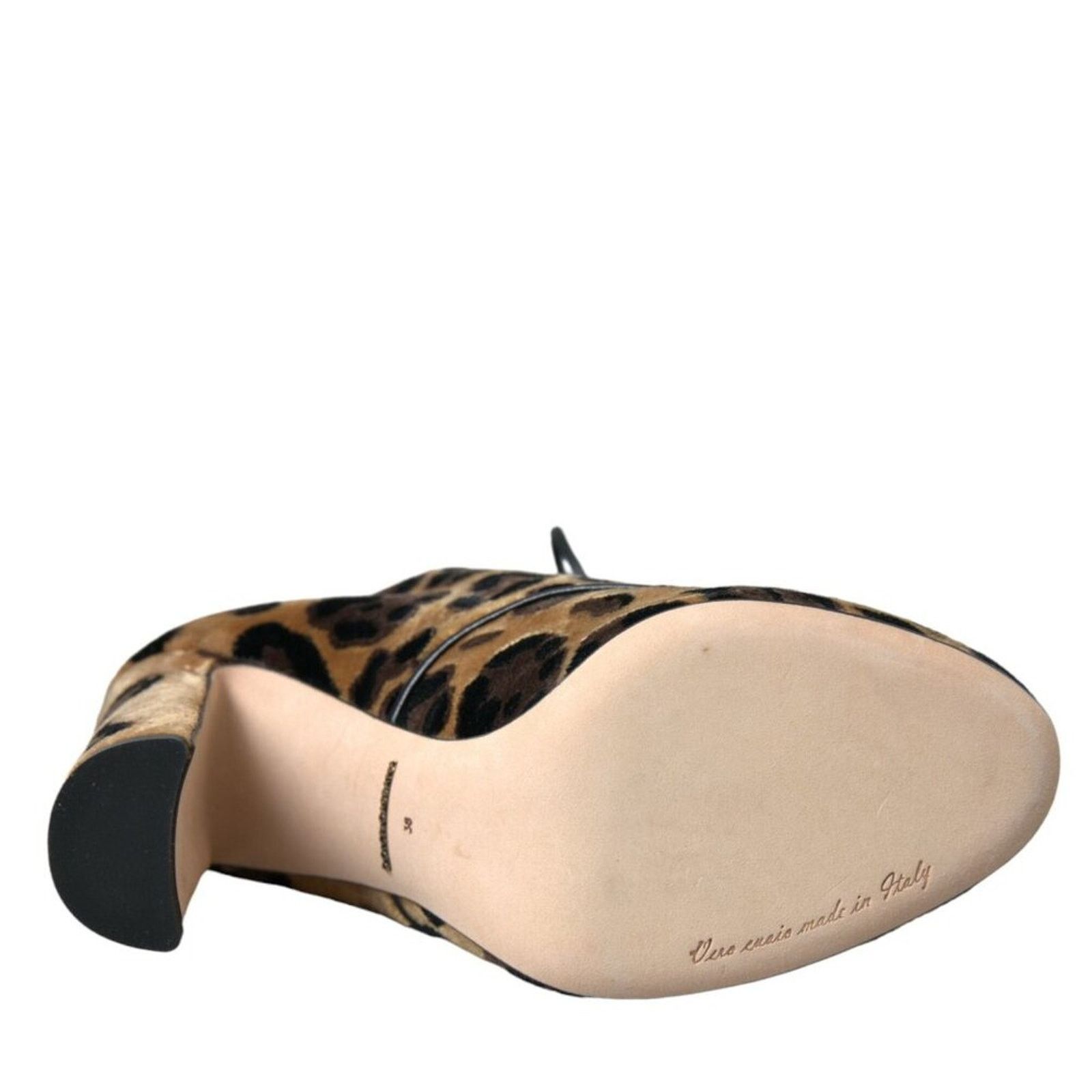 Dolce & Gabbana Dolce & Gabbana Leopard Hair Lace Up Heeled Booties Shoes Size US 6 / IT 36 - 6 Thumbnail